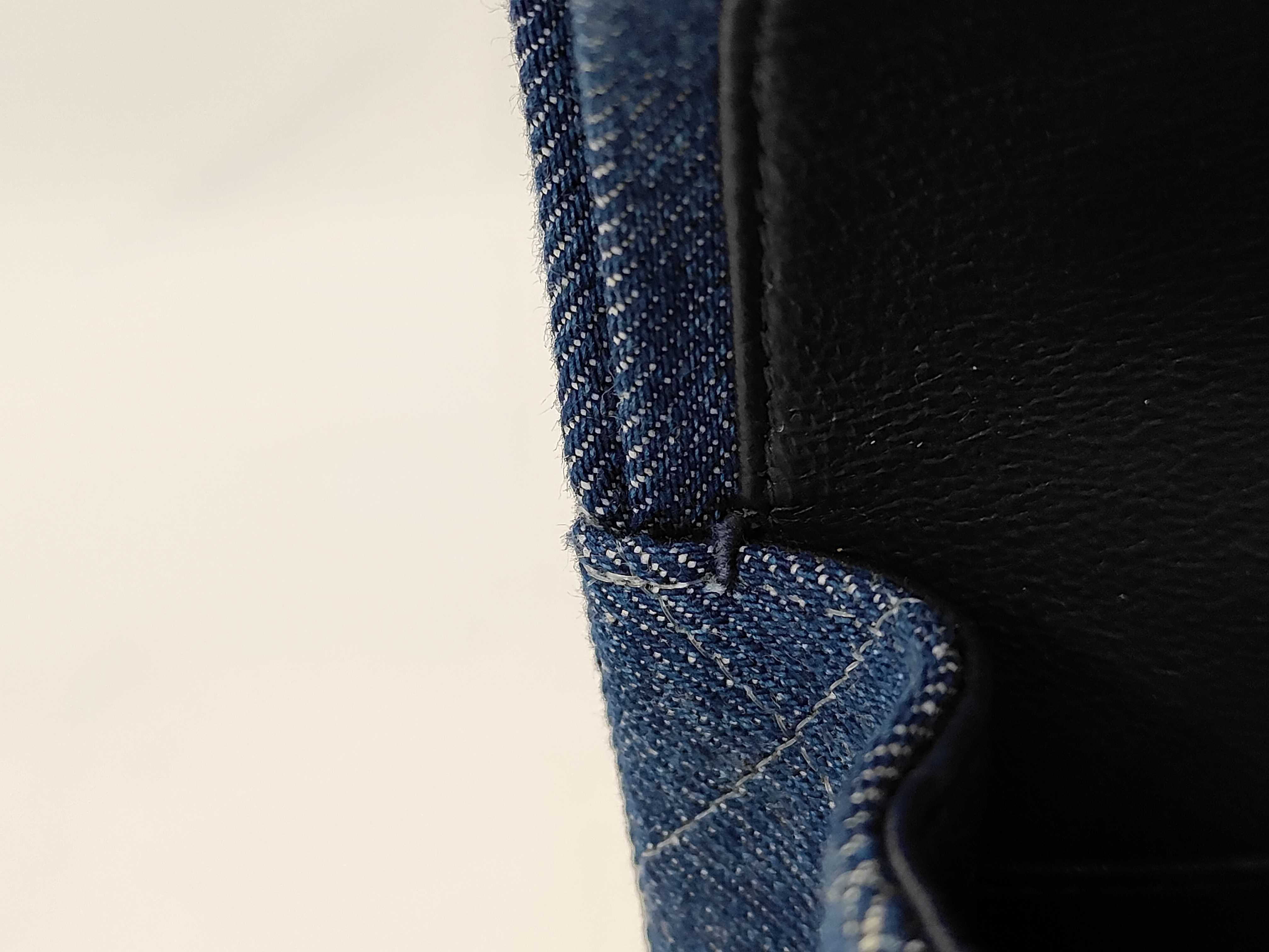 Denim Matelassé Double Flap Shoulder Bag — view 10