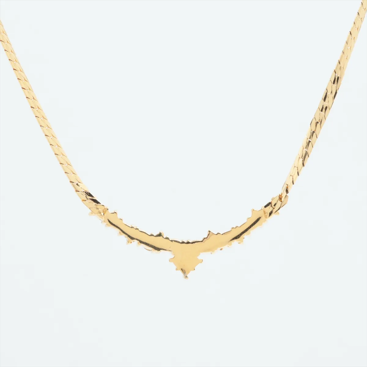 necklace, gold plated with rhinestones. Shows signs of wear, — view 2