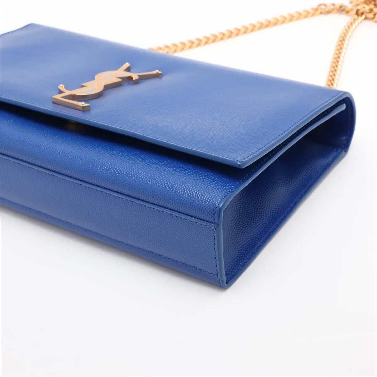 Classic Kate Leather Chain Shoulder Bag, Blue, 364021 — view 3