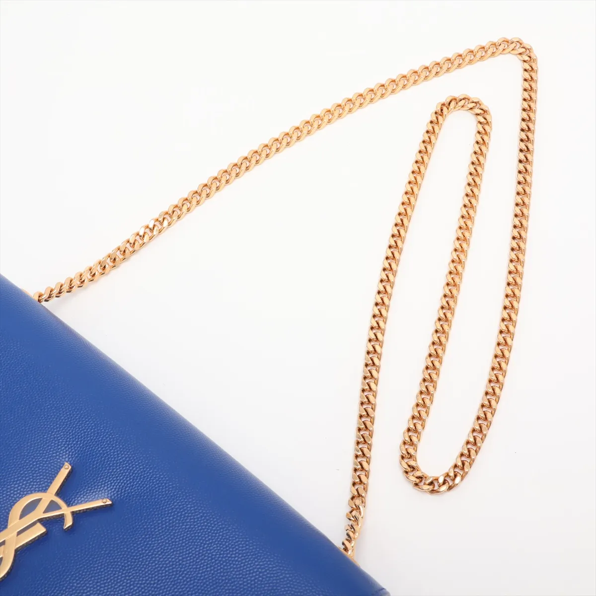 Classic Kate Leather Chain Shoulder Bag, Blue, 364021 — view 5