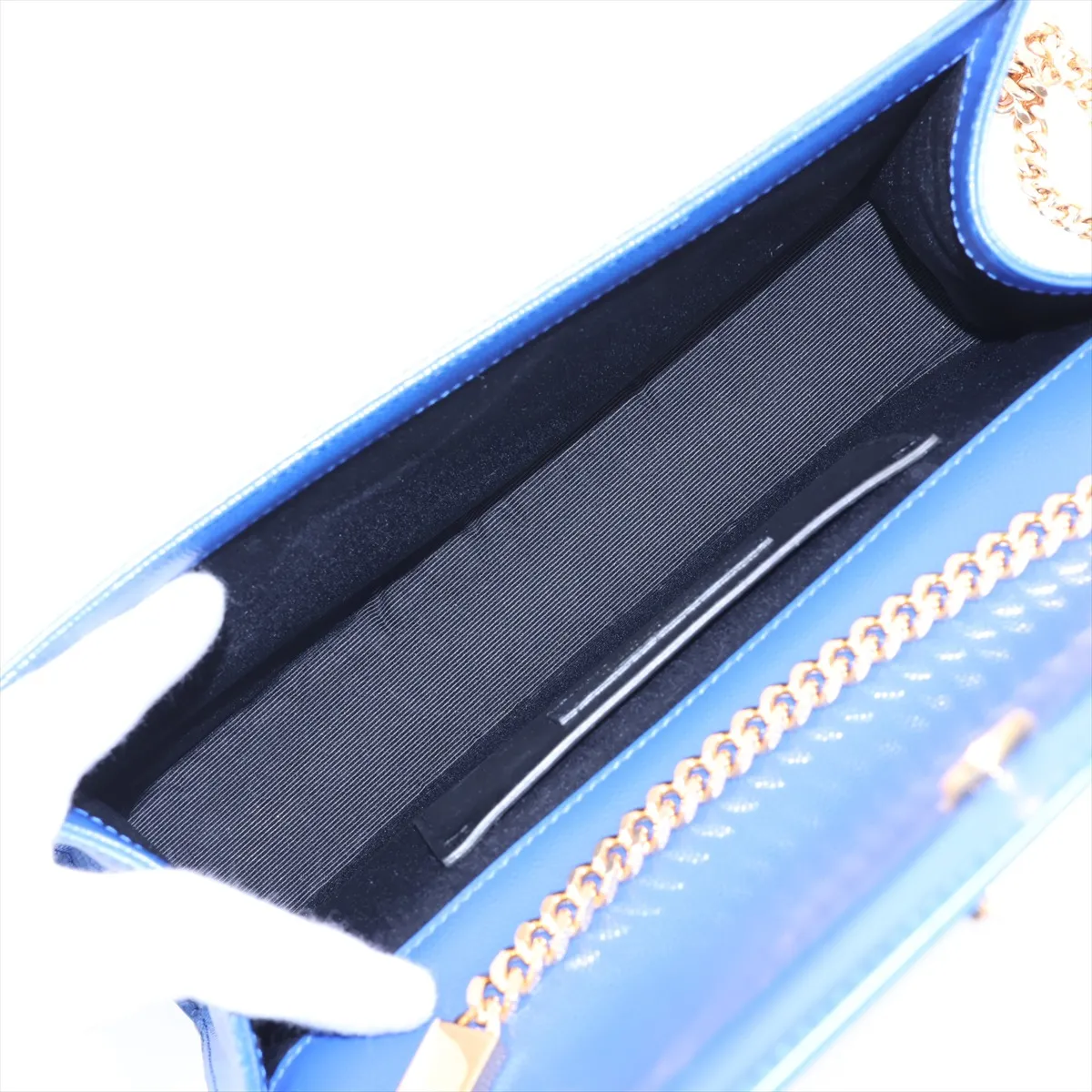 Classic Kate Leather Chain Shoulder Bag, Blue, 364021 — view 6