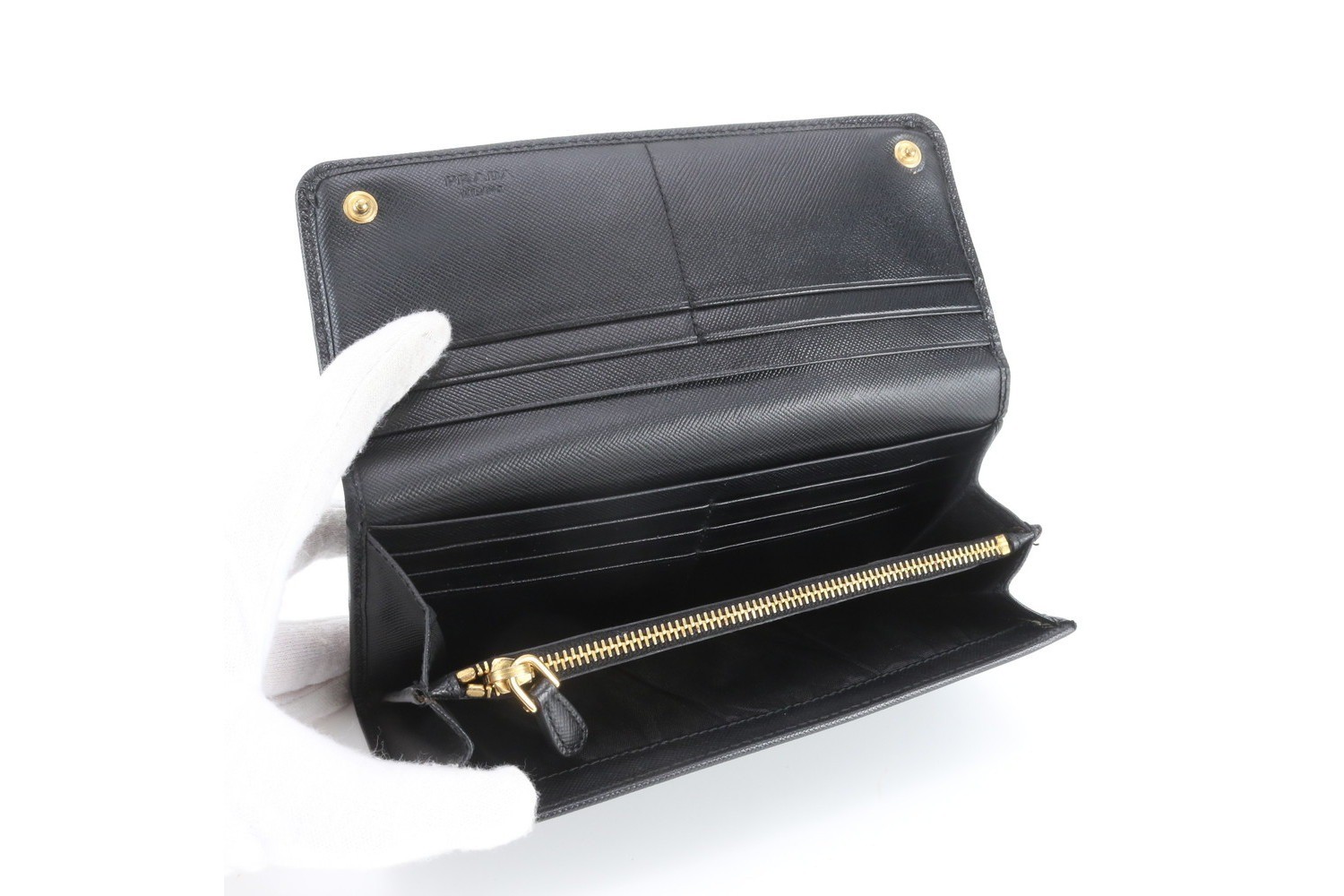 Saffiano leather long wallet — view 6