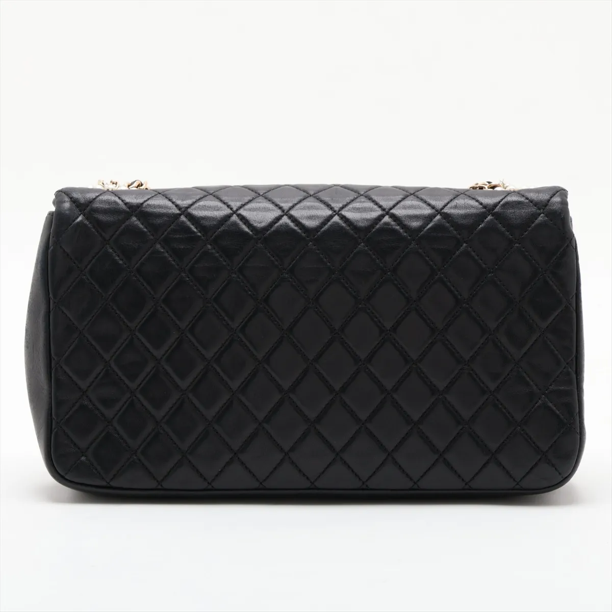 Matelassé Lambskin Single Flap Single Chain Bag, Pearl Black with Gold Hardware, 17750268, Serial Number 17 — view 2