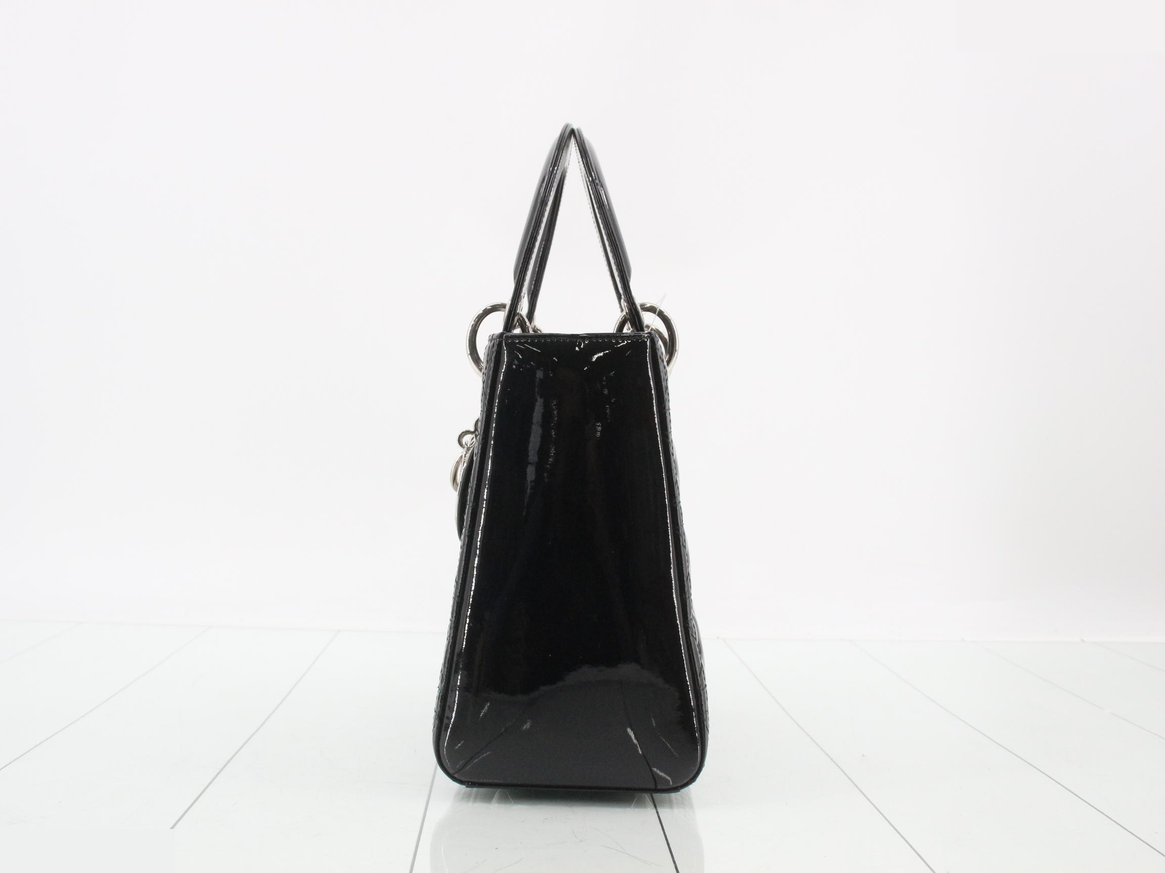 Lady Dior Cannage Enamel 2-Way Handbag — view 3