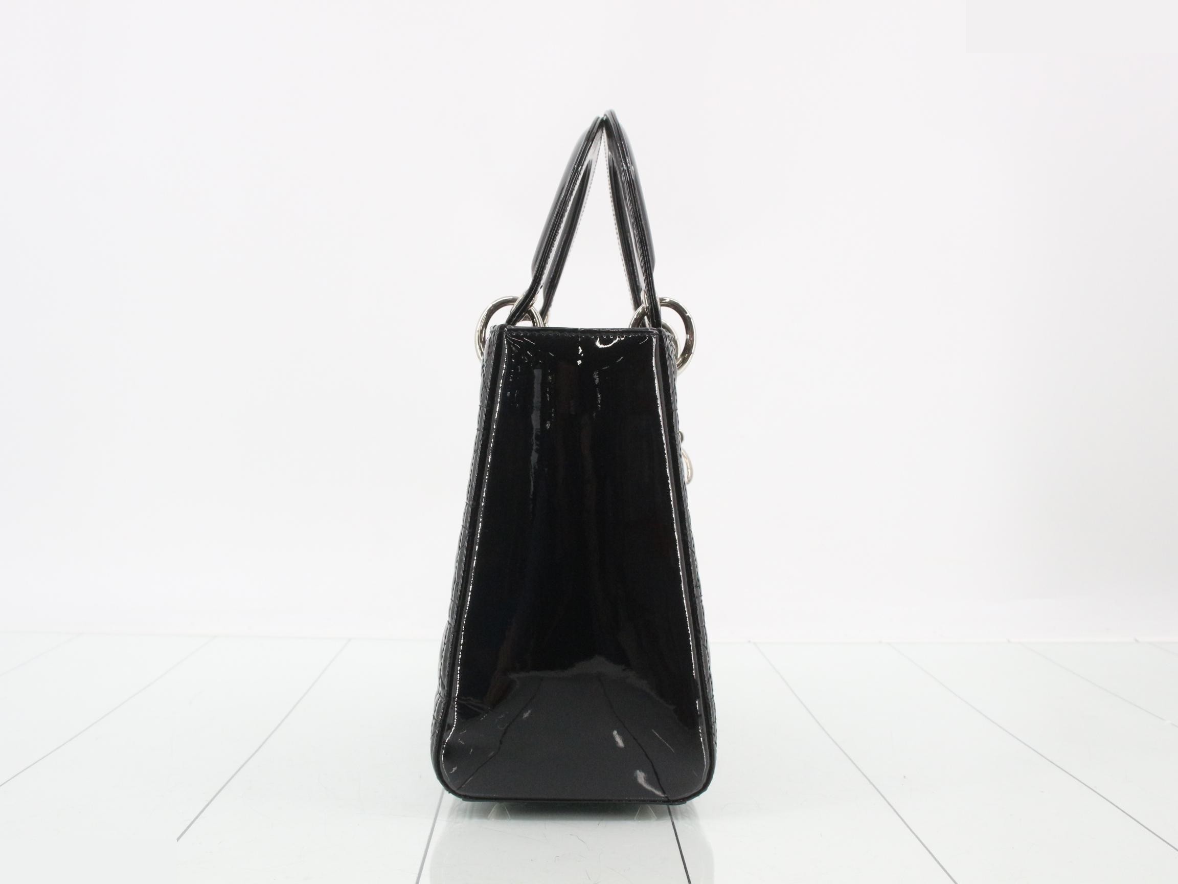 Lady Dior Cannage Enamel 2-Way Handbag — view 4