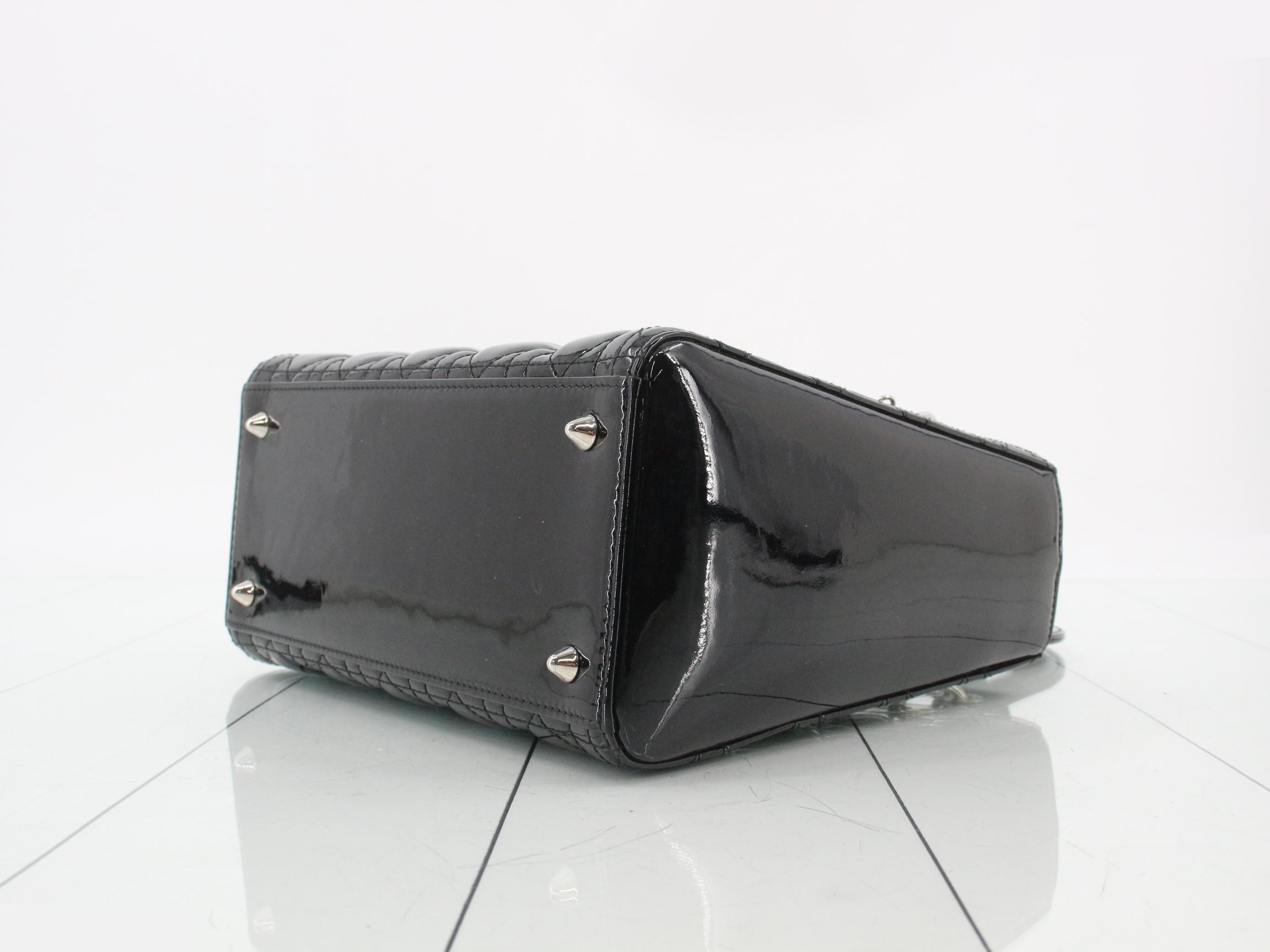 Lady Dior Cannage Enamel 2-Way Handbag — view 6