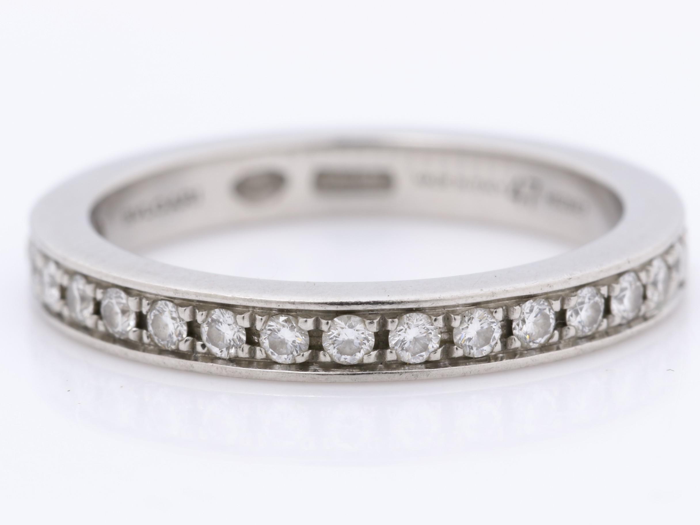 Half-eternity ring, Pt950, size 47, diamonds, 4.1g — view 2