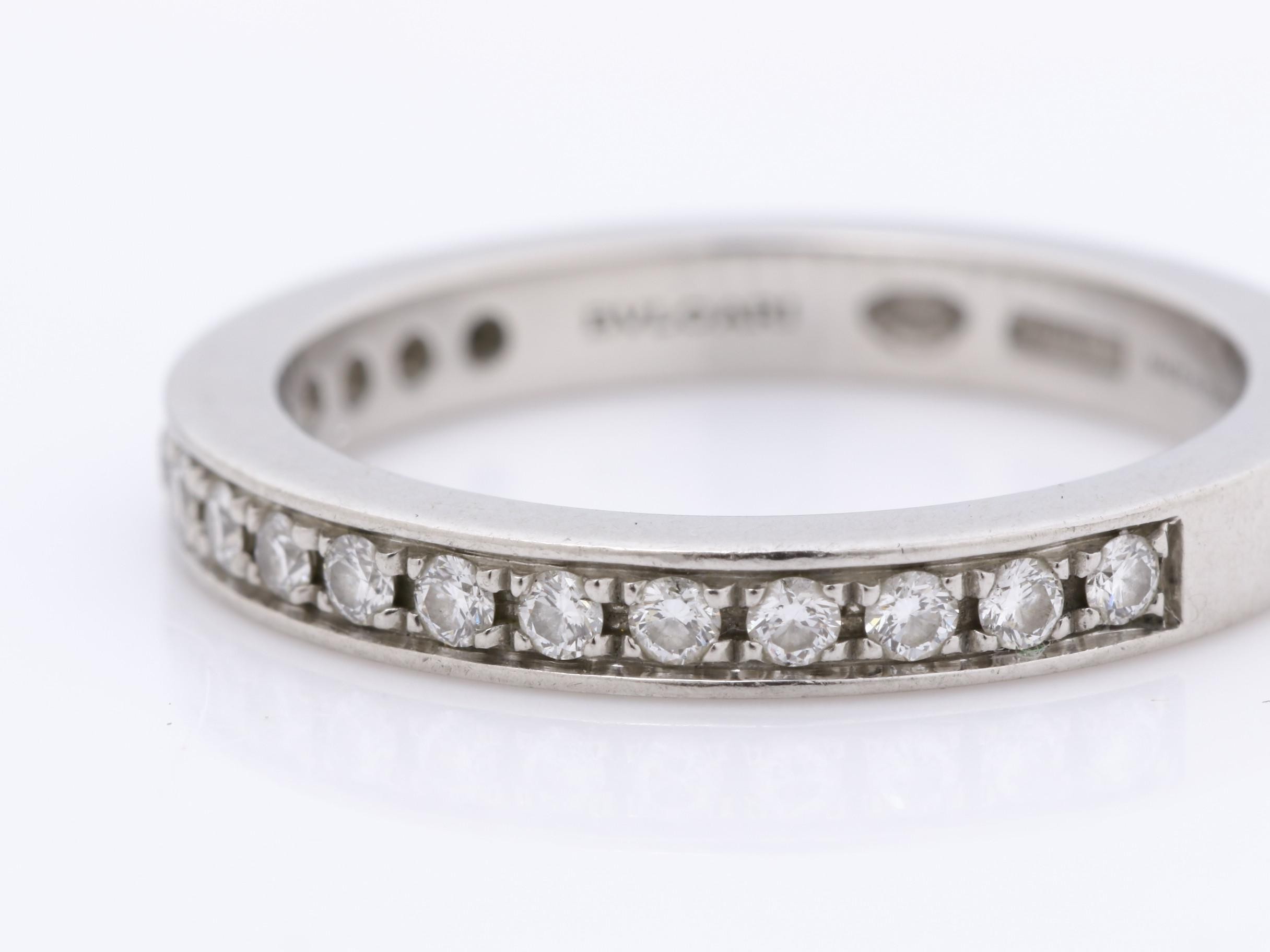 Half-eternity ring, Pt950, size 47, diamonds, 4.1g — view 3