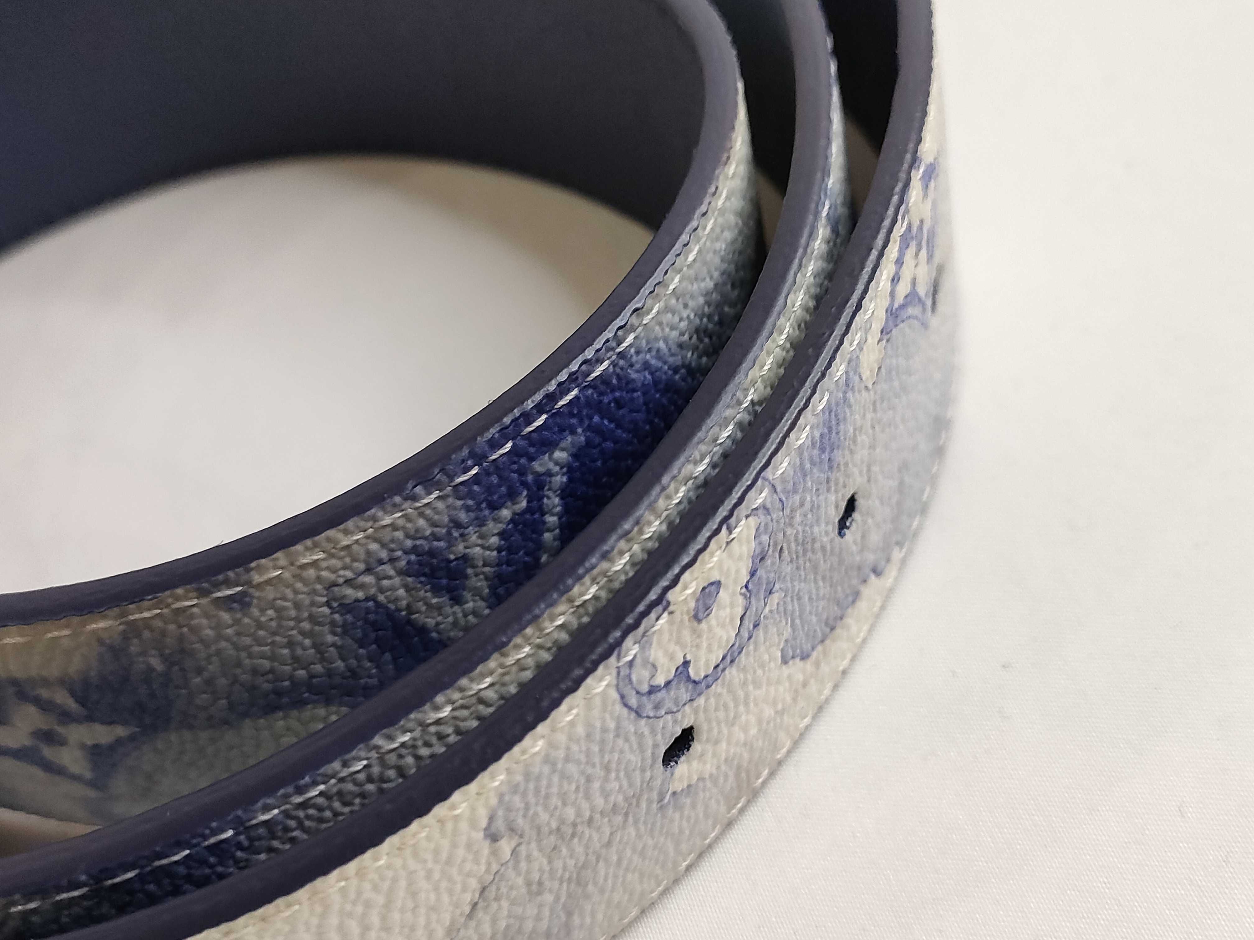 Ceinture LV Shape Belt Fashion Monogram Water Blue White M0358 95/38 Belt — view 9