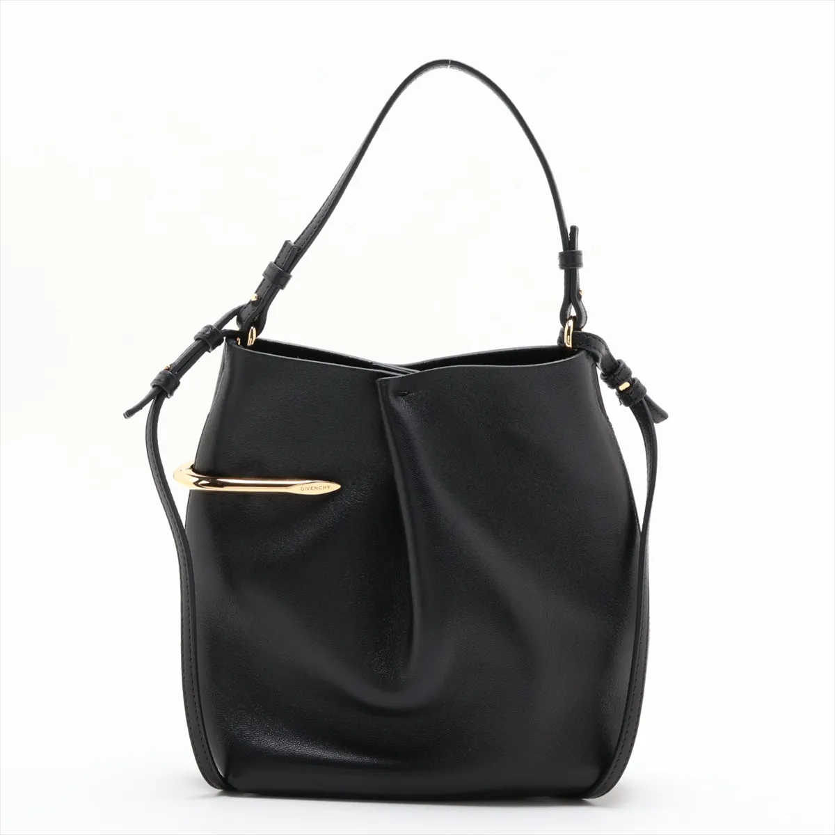 Pinch Me Leather 2-Way Handbag, Black — view 2