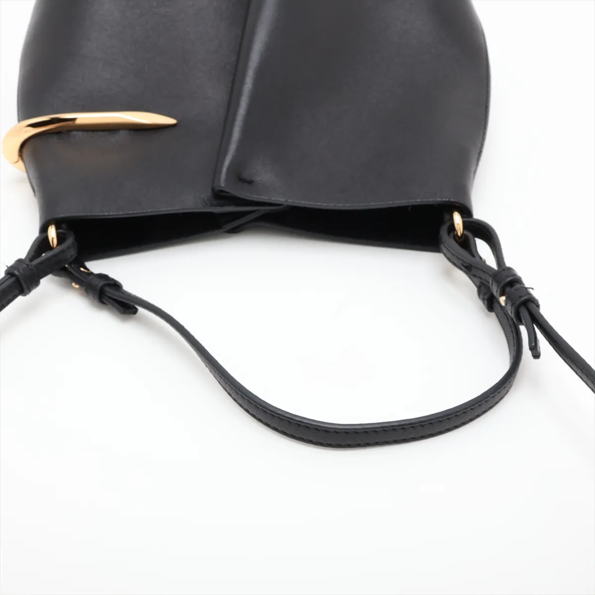 Pinch Me Leather 2-Way Handbag, Black — view 5
