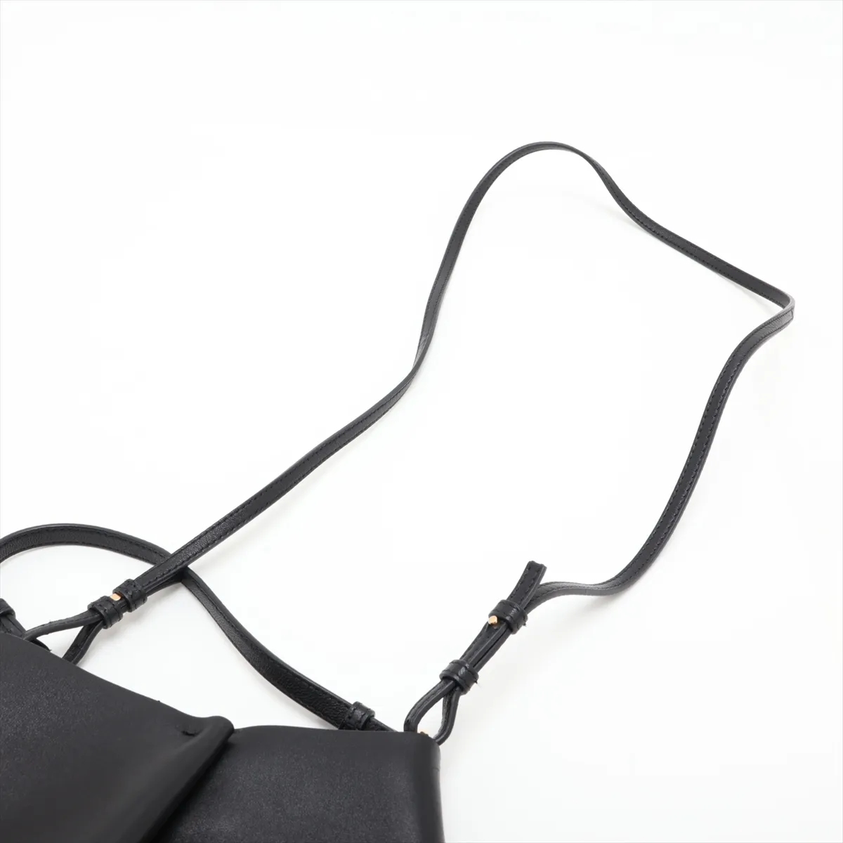 Pinch Me Leather 2-Way Handbag, Black — view 7