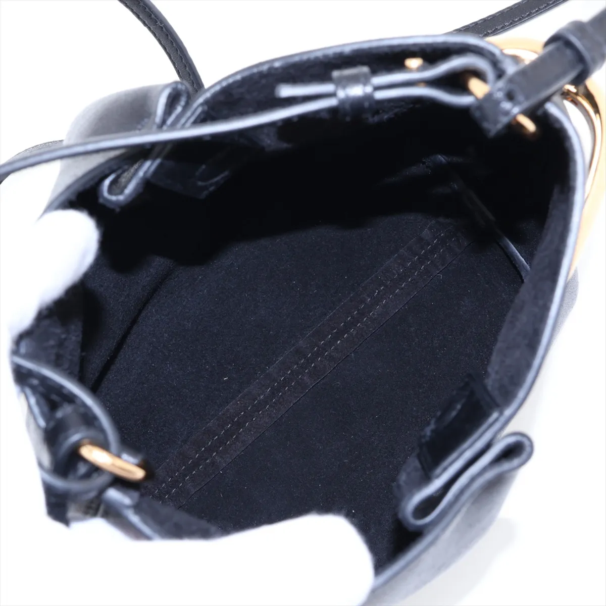 Pinch Me Leather 2-Way Handbag, Black — view 8