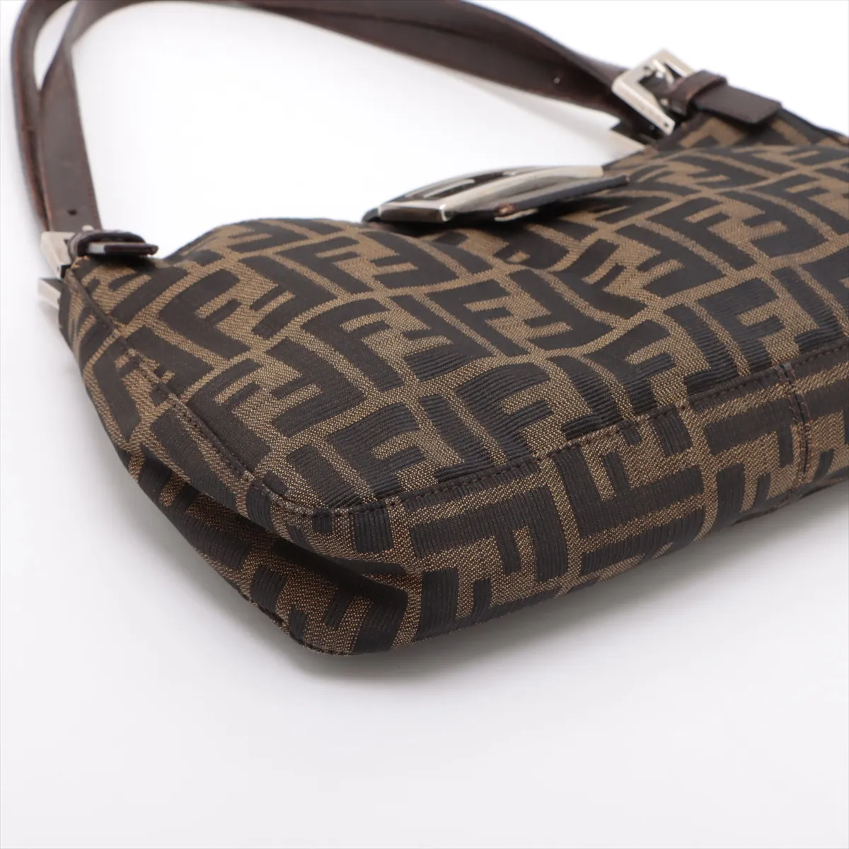 Zucca Canvas x Leather Shoulder Bag Brown 26583 — view 4
