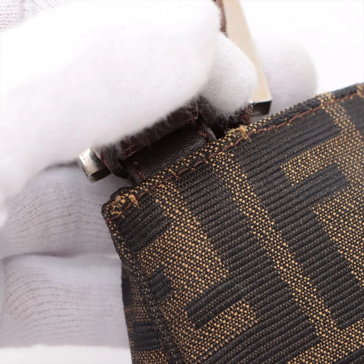 Zucca Canvas x Leather Shoulder Bag Brown 26583 — view 10