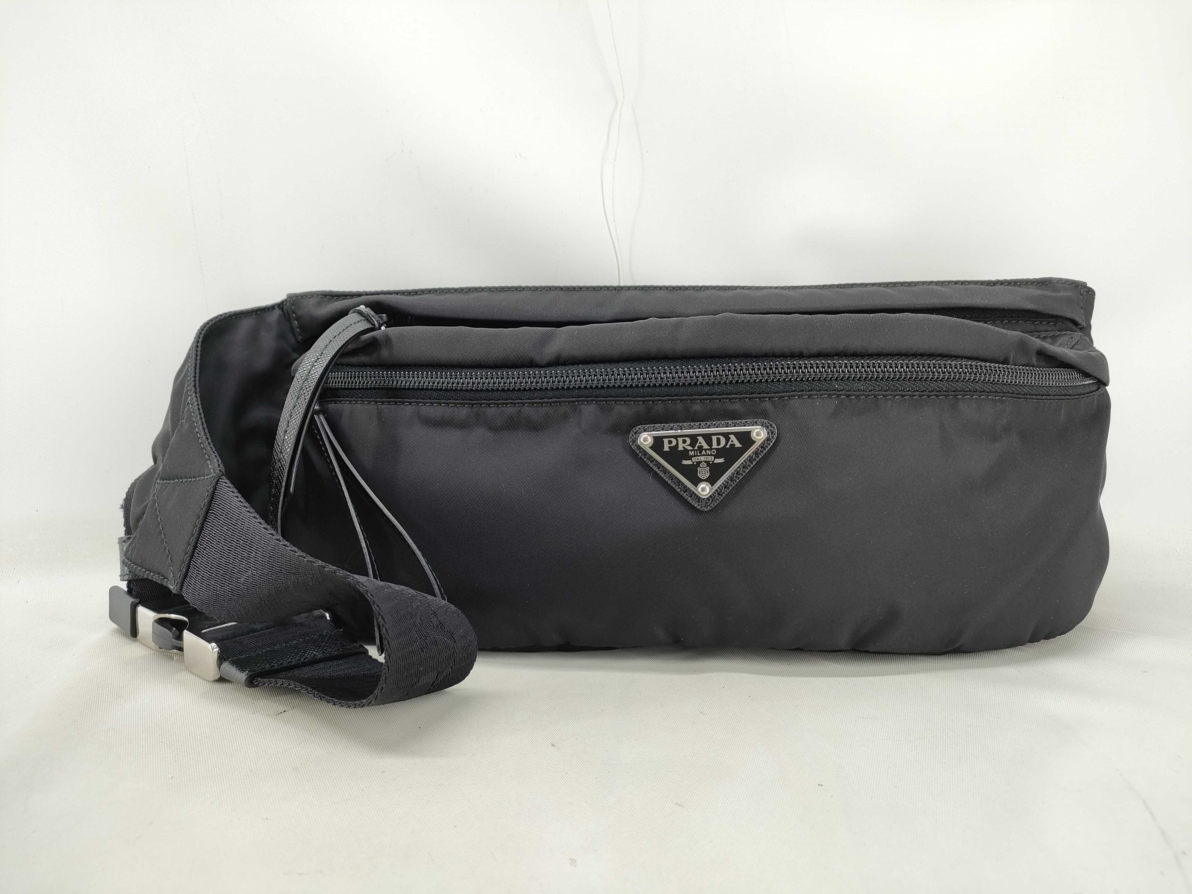Nylon Prada Tessuto Nylon Body Bag Black 1BL011 Waist Bag