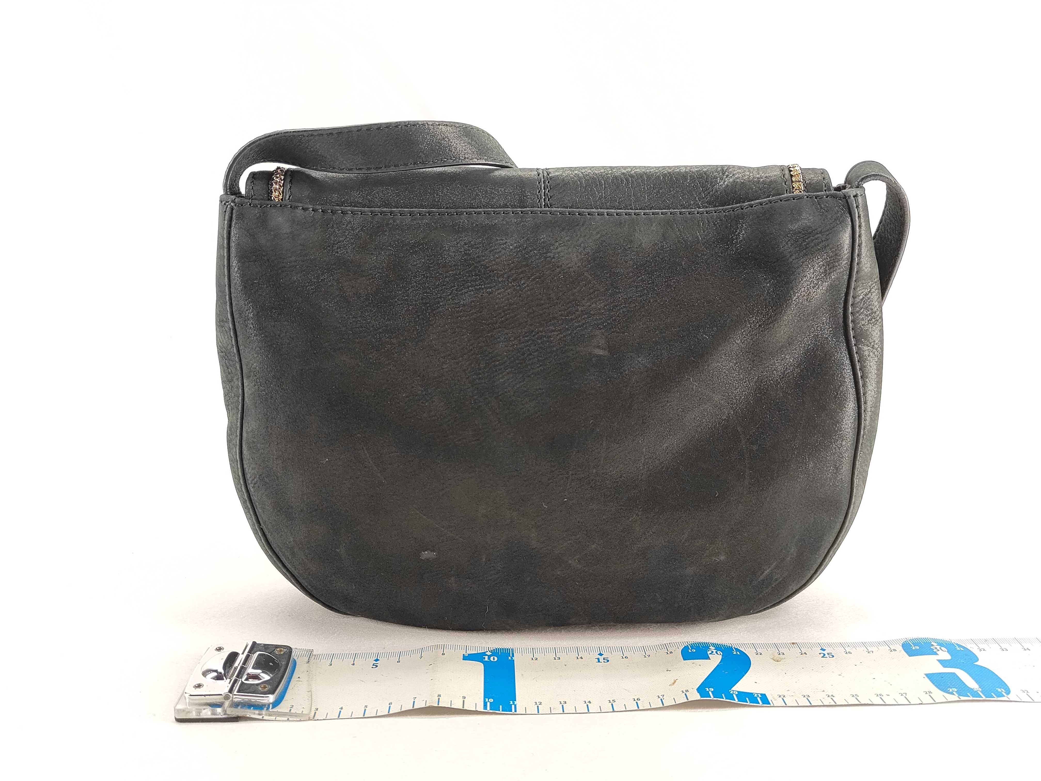 Leather Shoulder Bag, Black — view 2