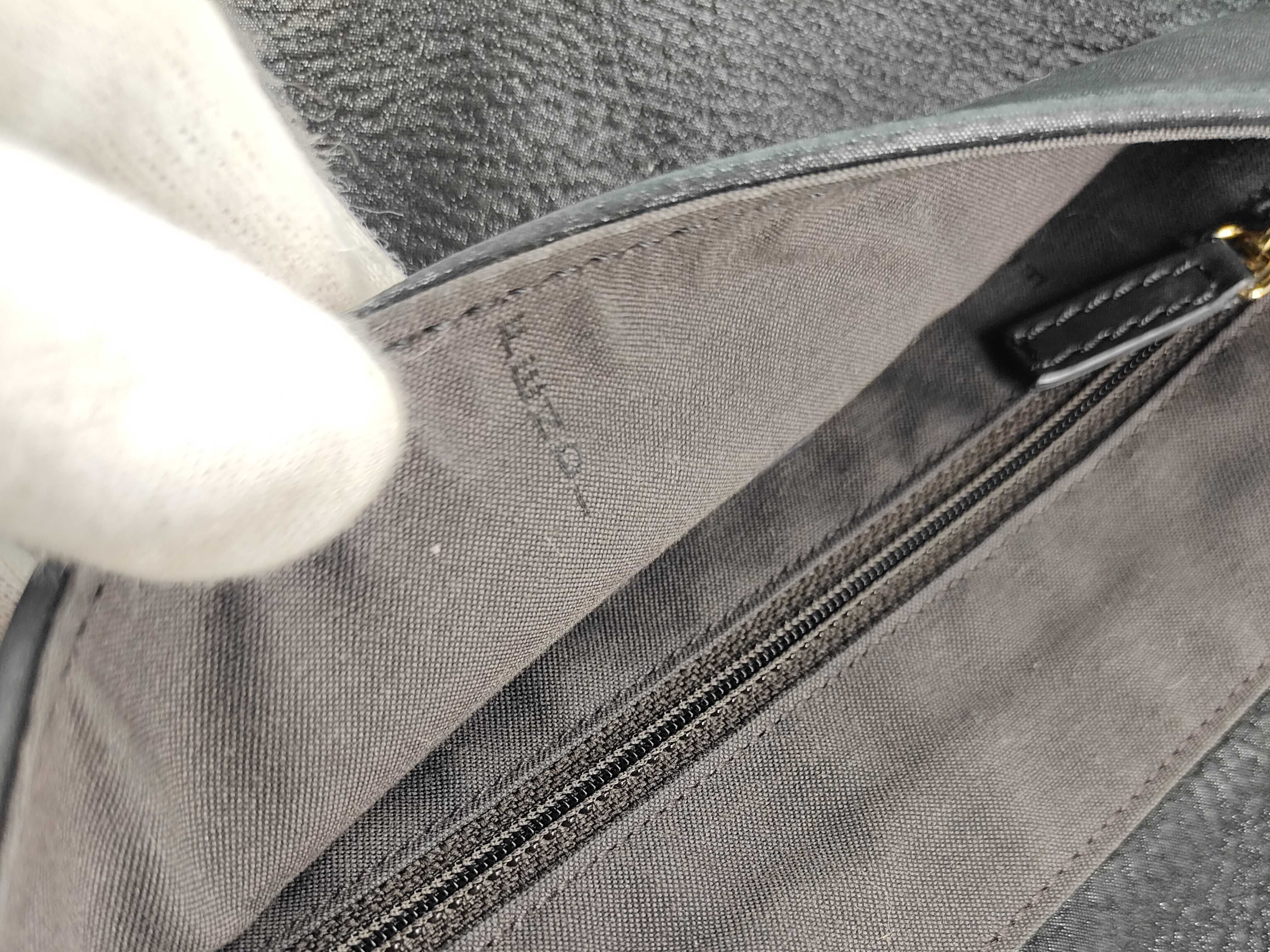 Leather Shoulder Bag, Black — view 15