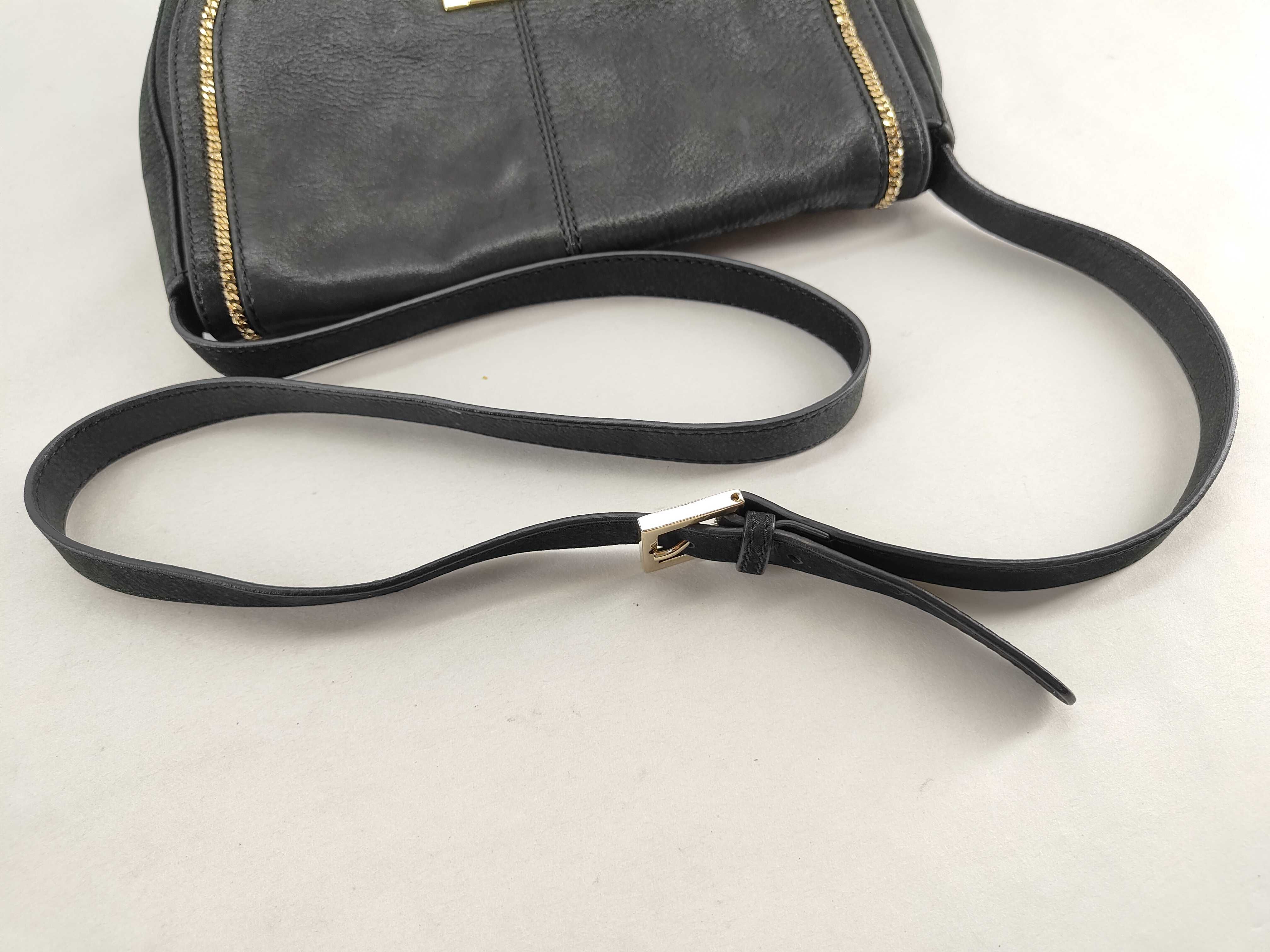 Leather Shoulder Bag, Black — view 3