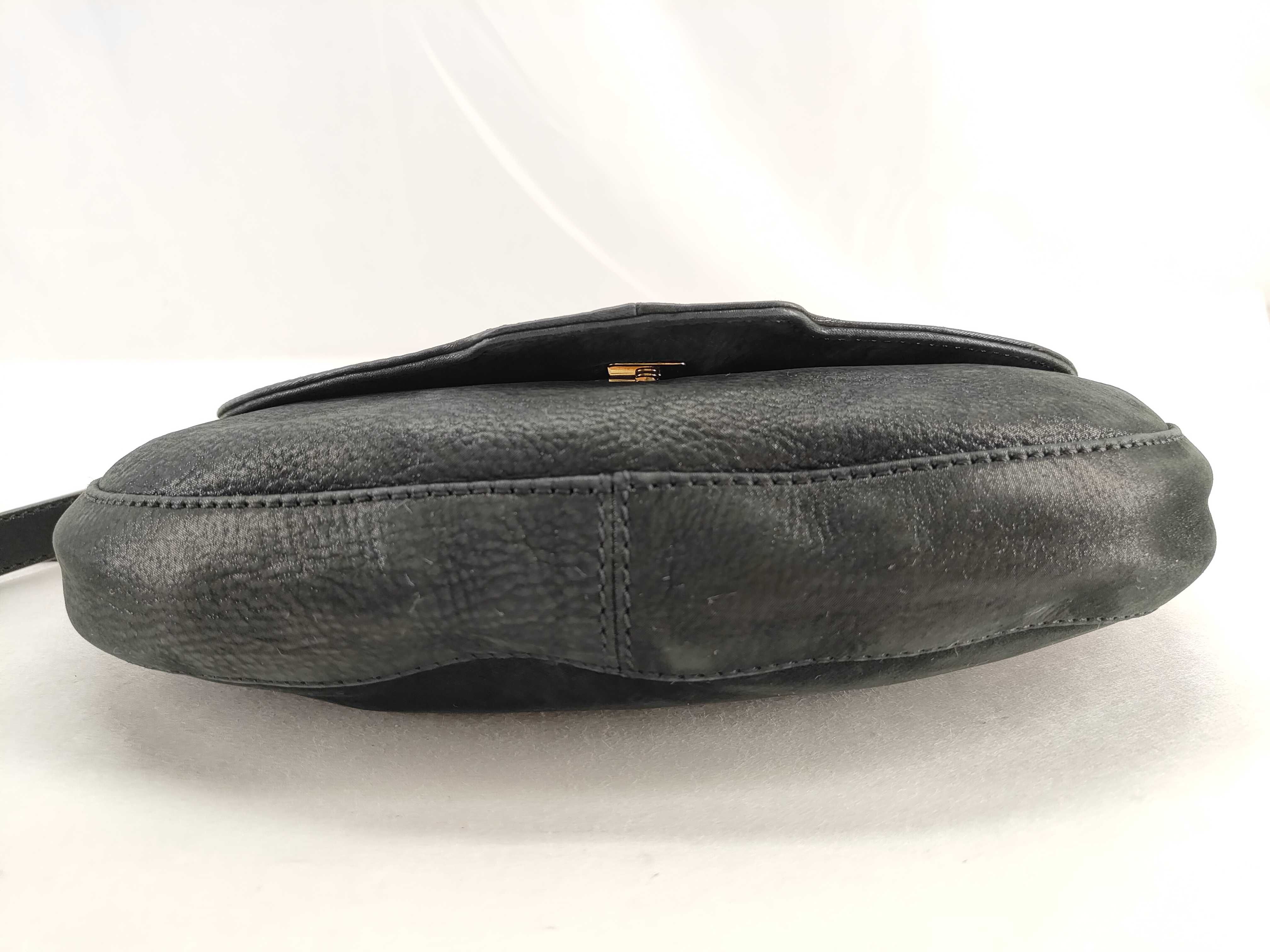 Leather Shoulder Bag, Black — view 7