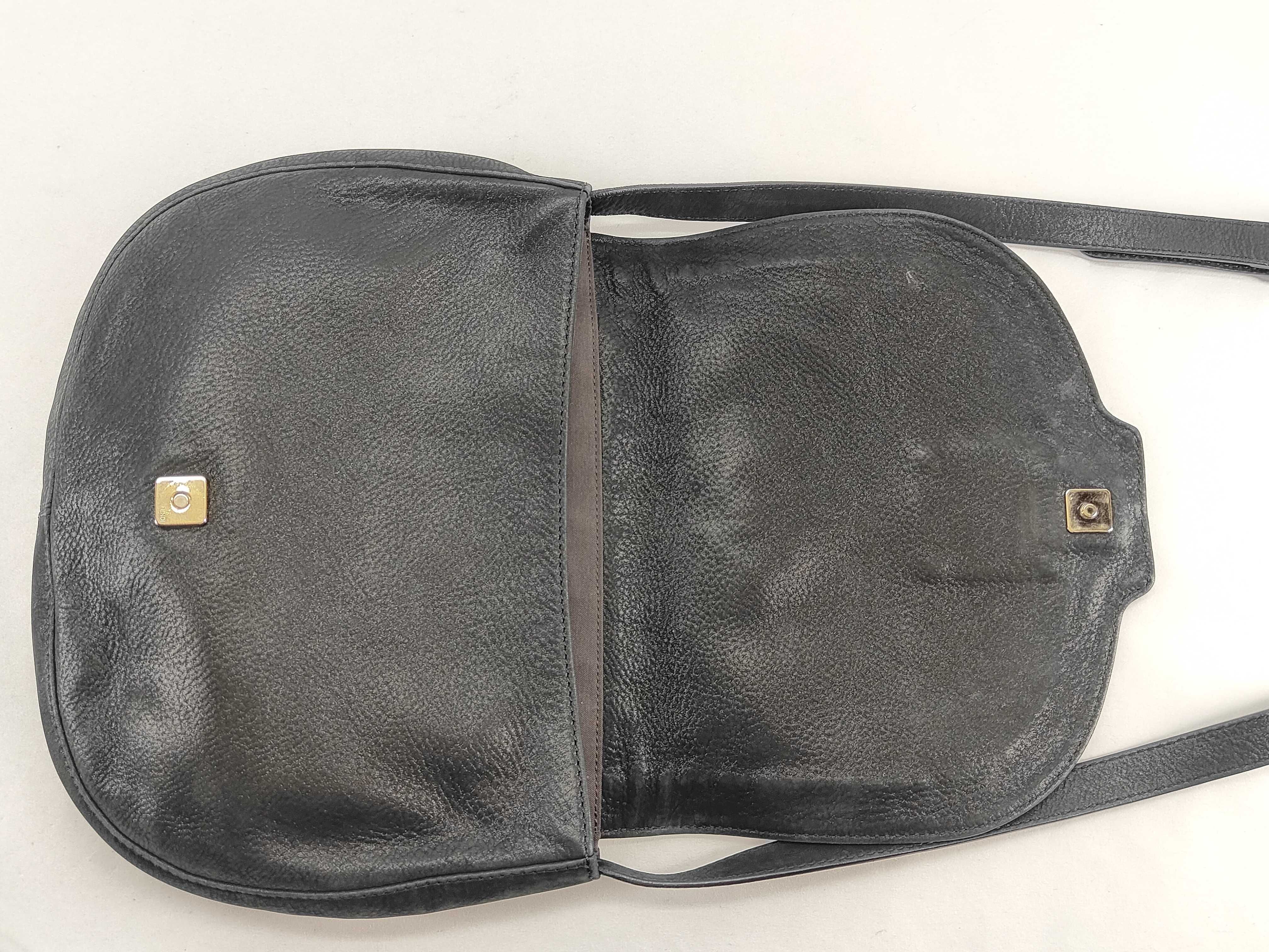 Leather Shoulder Bag, Black — view 9
