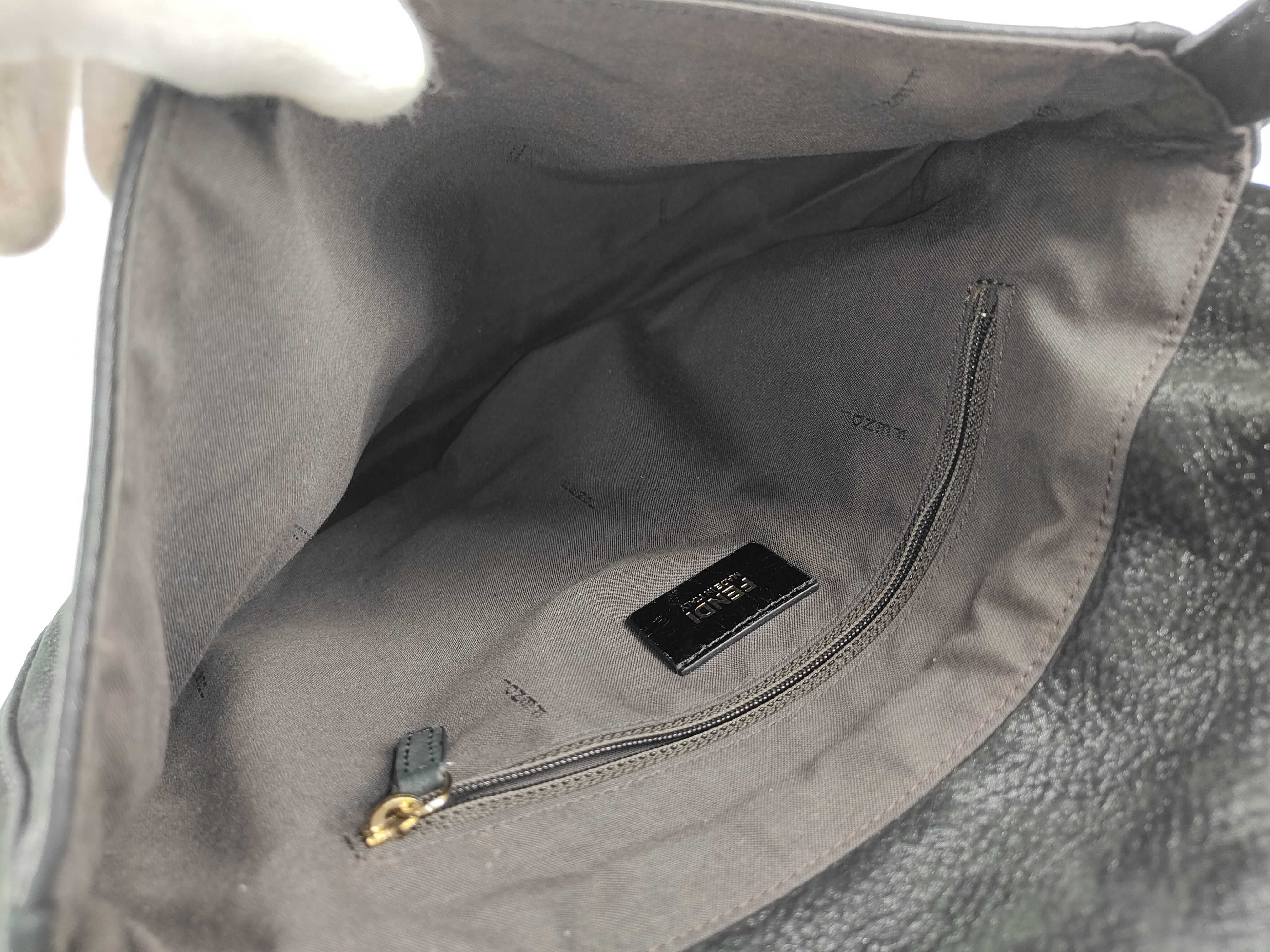 Leather Shoulder Bag, Black — view 10