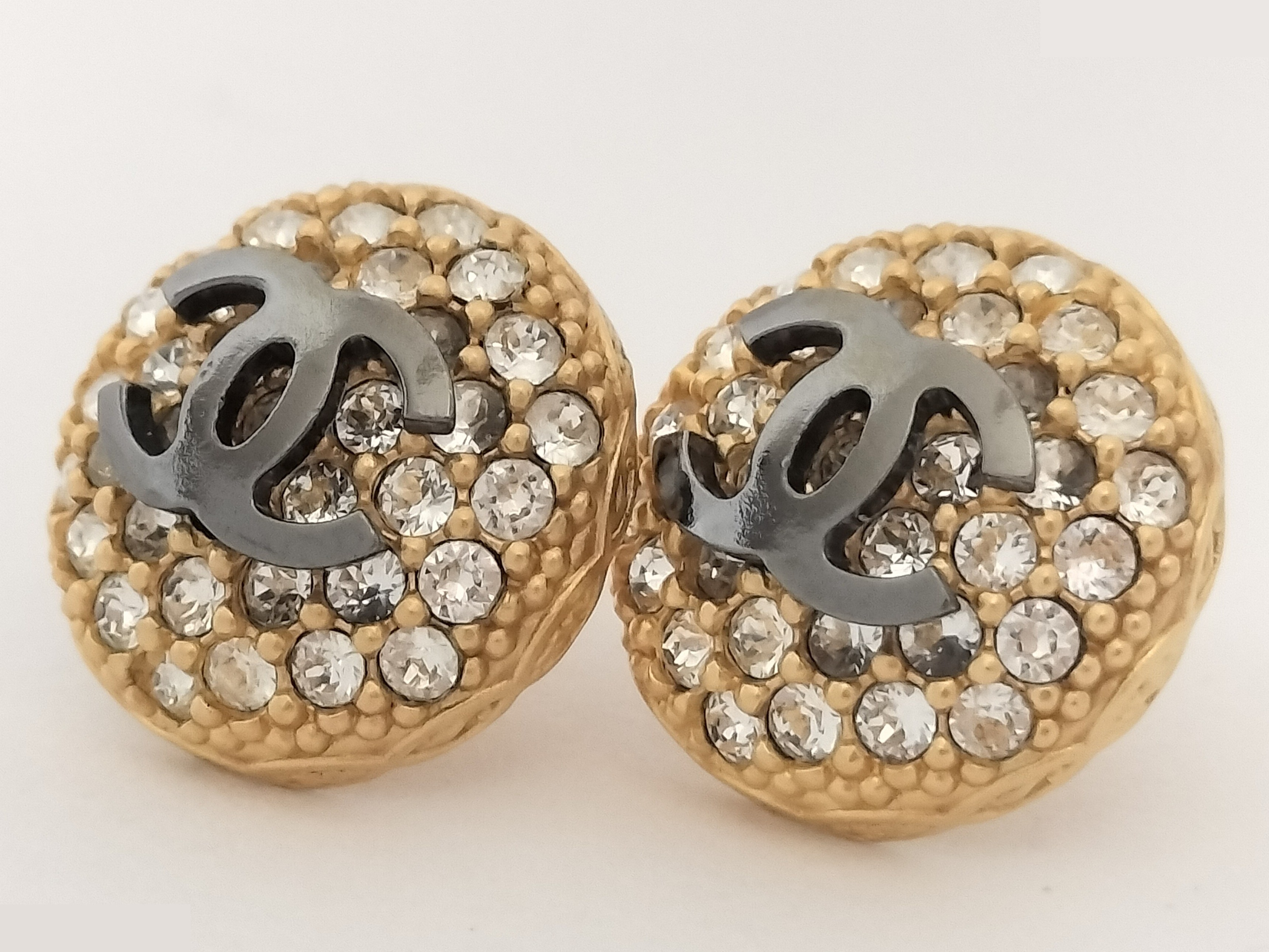 Coco Rhinestone Gold Earrings — view 7