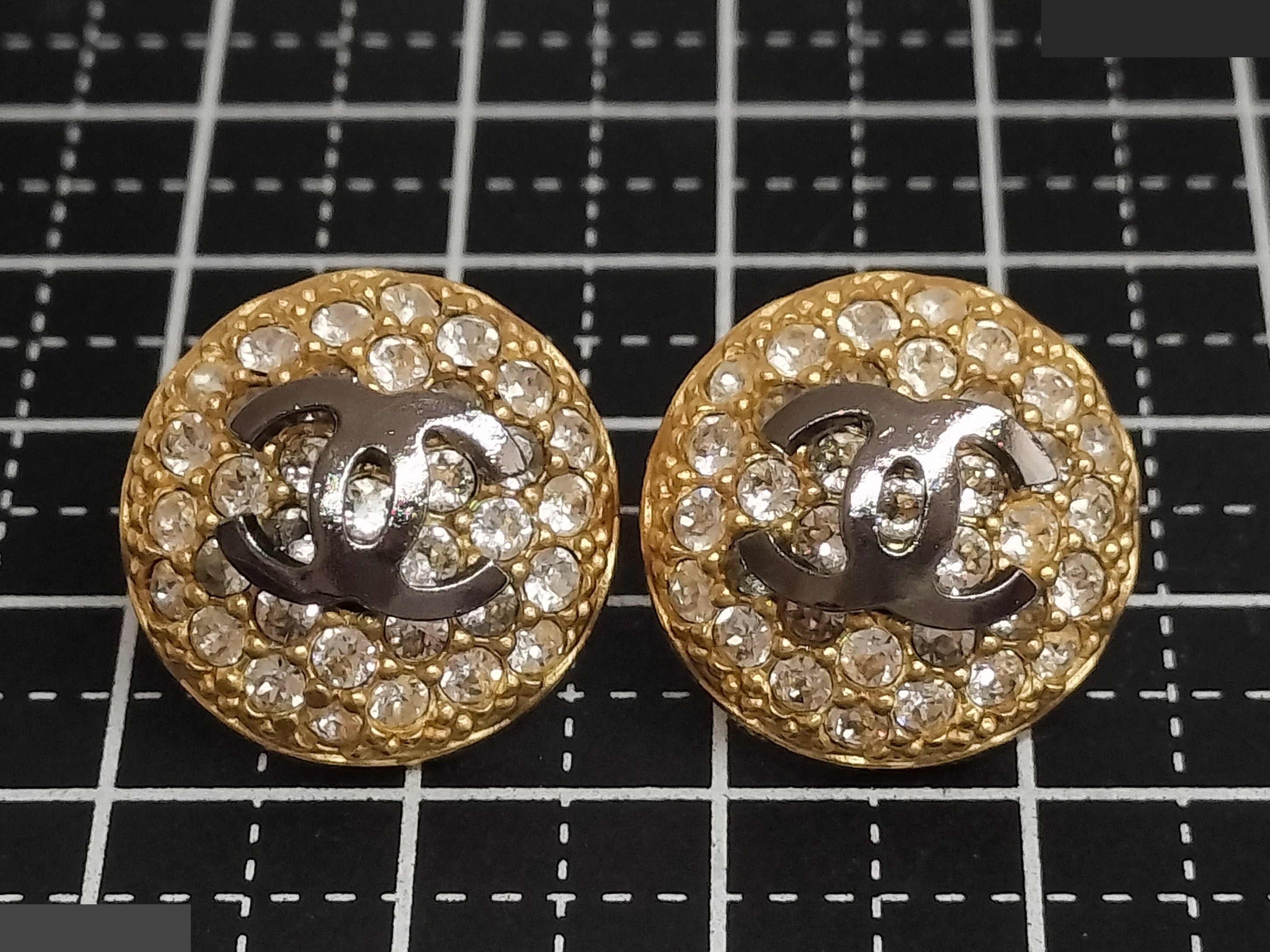 Coco Rhinestone Gold Earrings — view 8