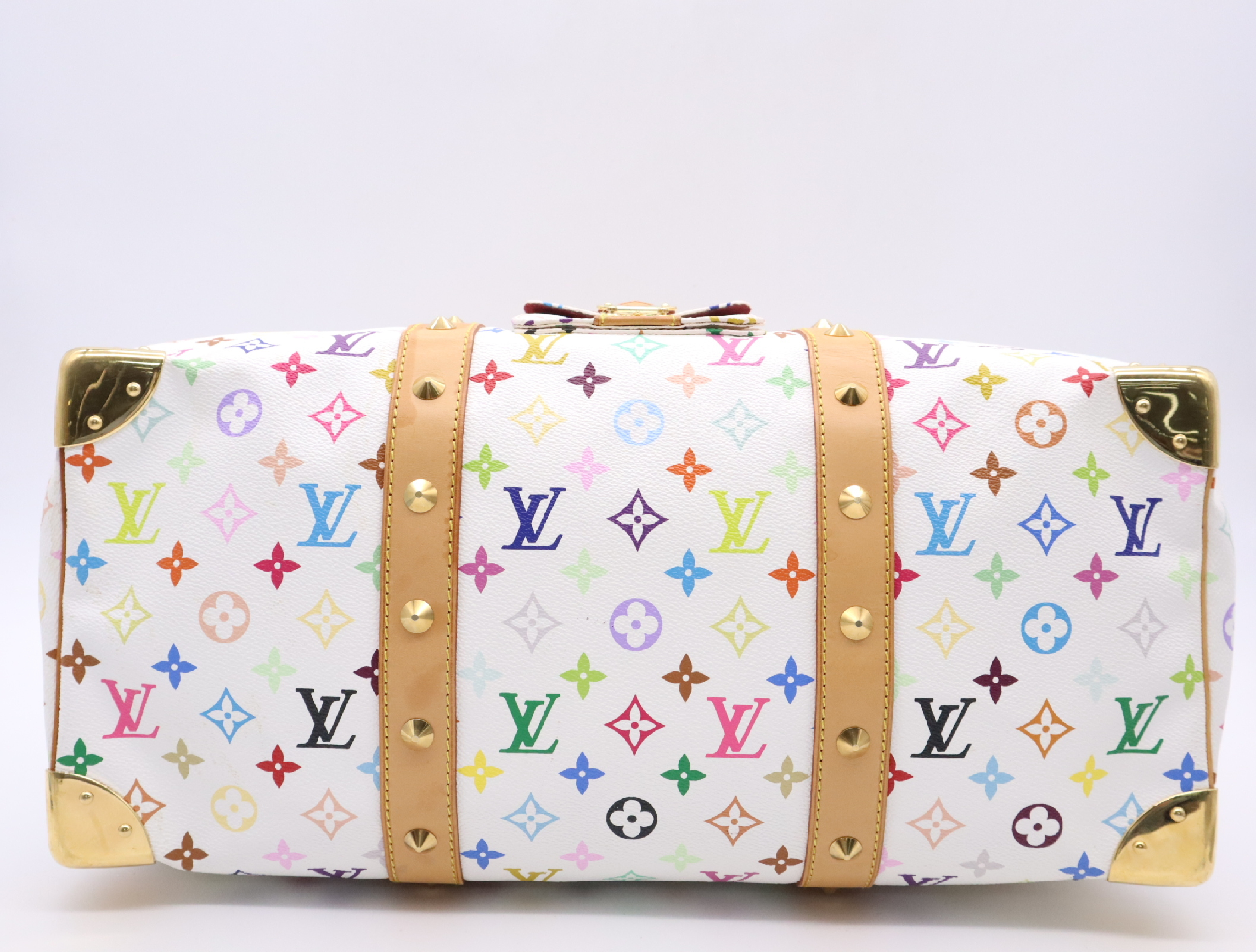 M92641 Multicolor Keepall 45 Boston Bag with 2 Keys, Clochette, Name Tag, and Handle Strap. — view 4