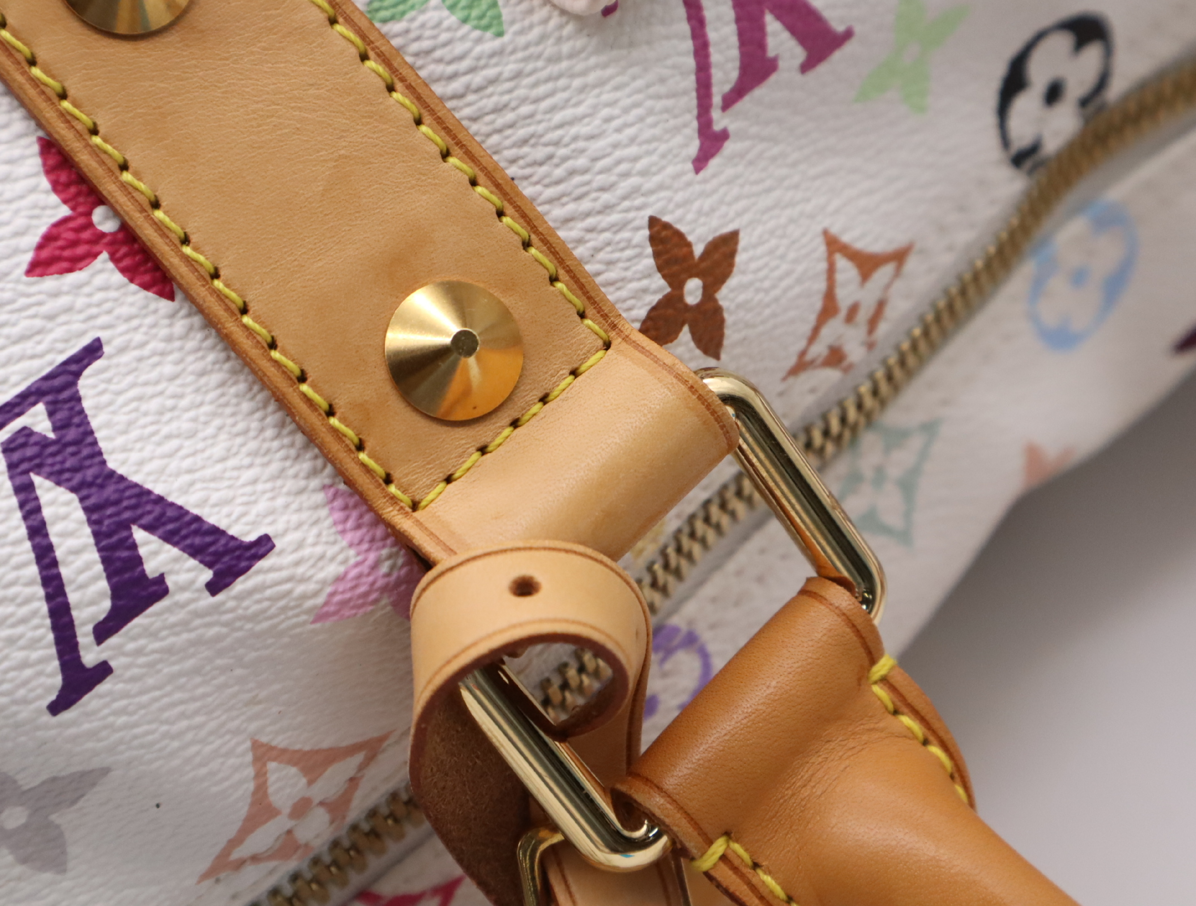 M92641 Multicolor Keepall 45 Boston Bag with 2 Keys, Clochette, Name Tag, and Handle Strap. — view 9