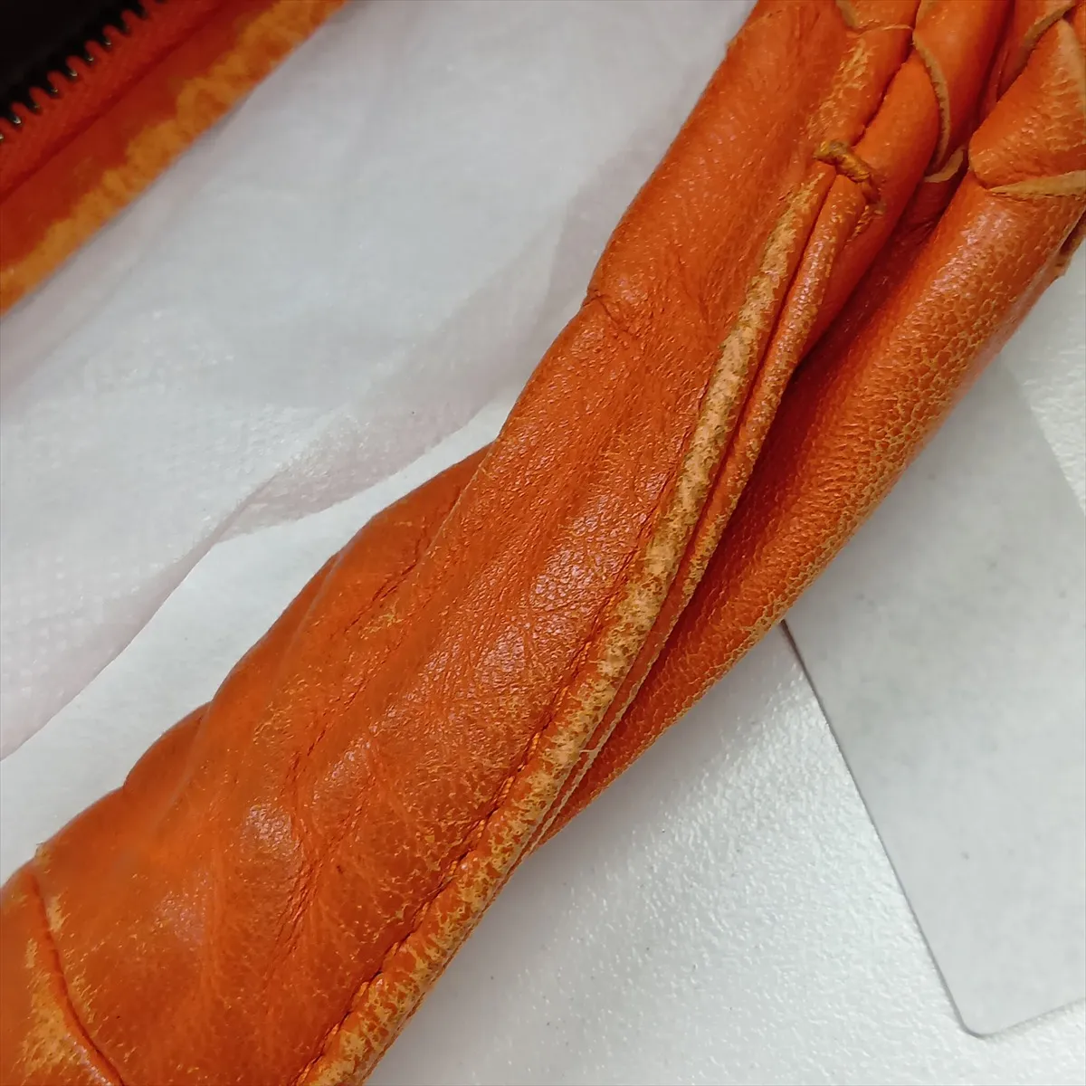 Intrecciato Hobo Leather Shoulder Bag, Orange, 115653 — view 11
