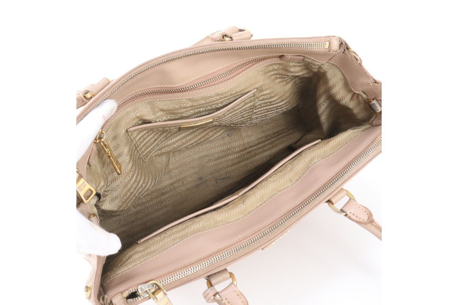 Saffiano Leather Galleria Triangle Logo Tote Bag — view 7