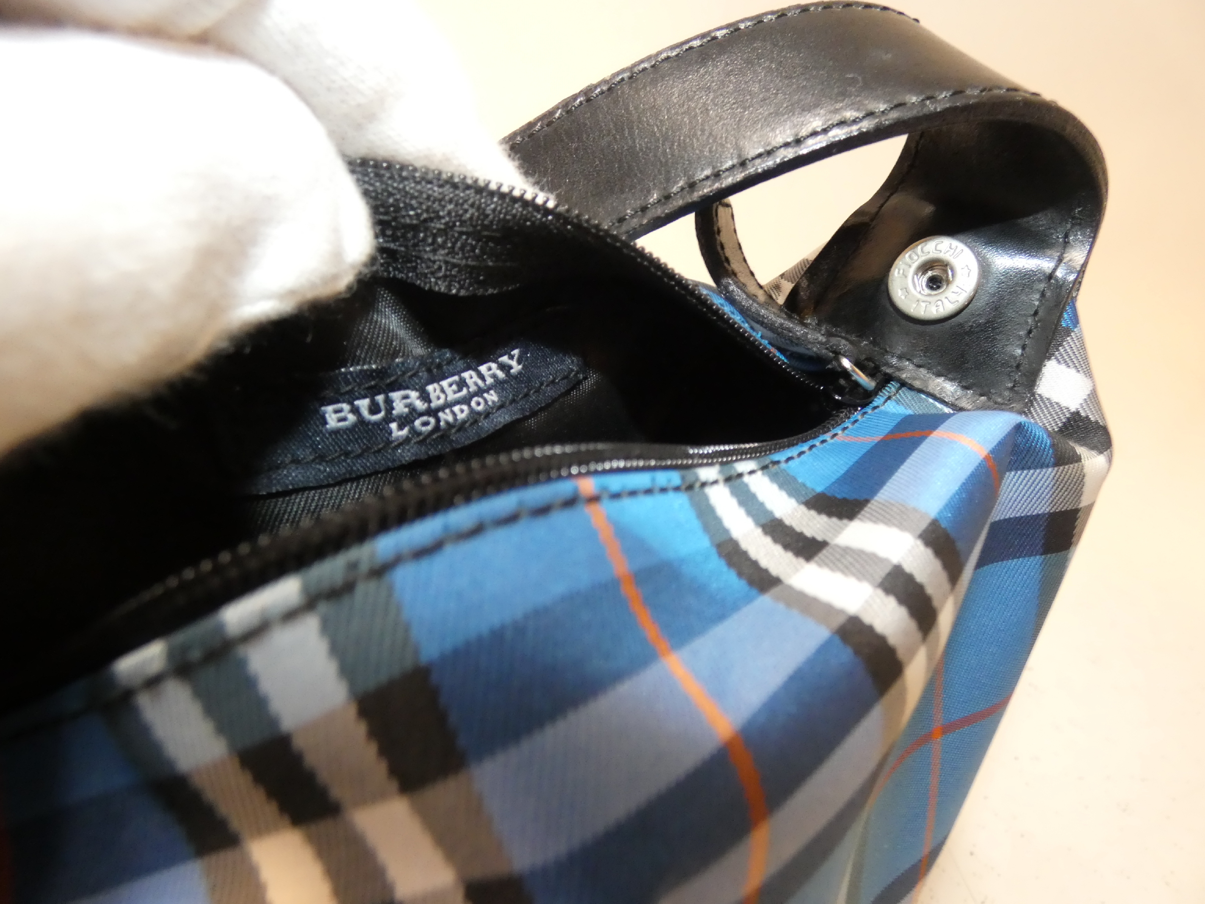 Nova Check Blue Mini Handbag — view 9