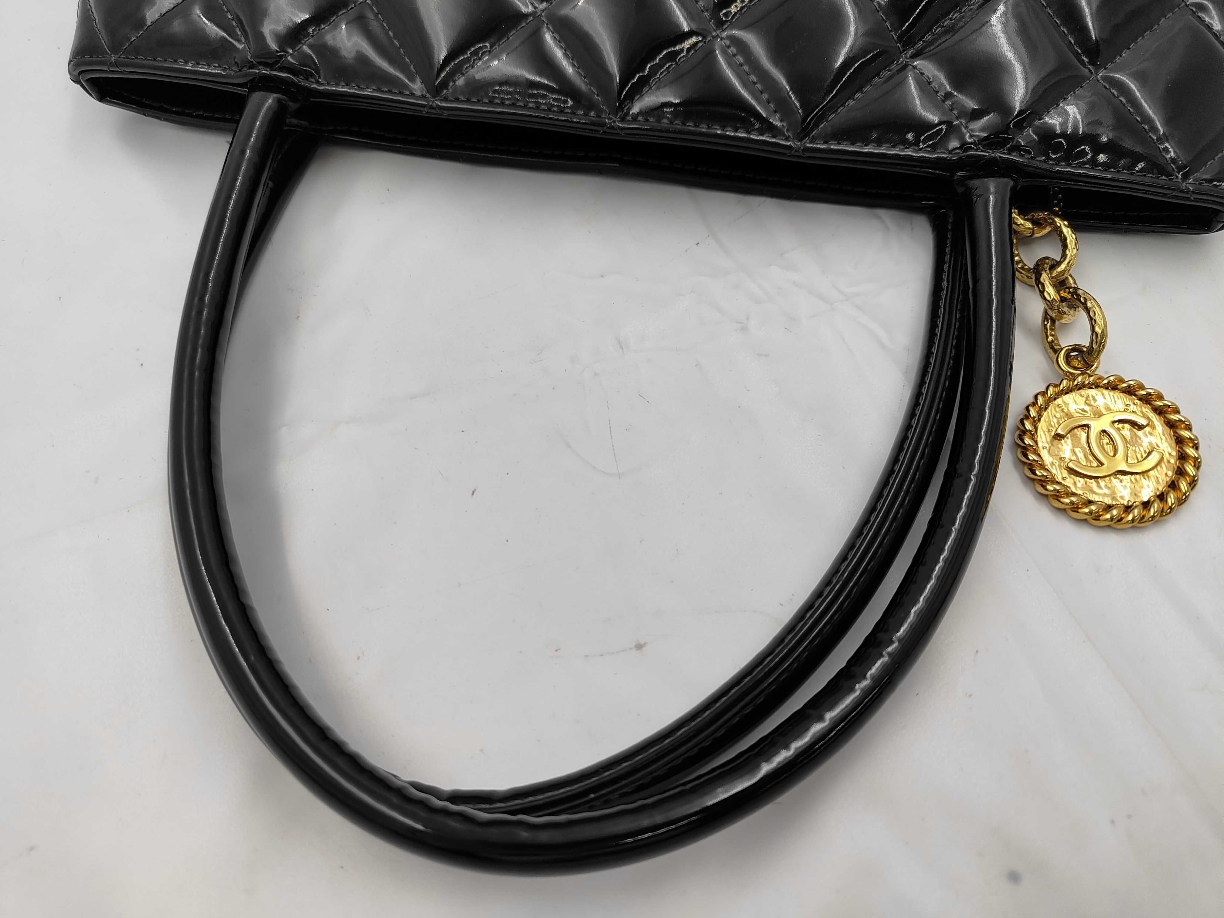 Reissue Patent Leather Tote Bag, Black with Gold Hardware, Series 7 — view 3