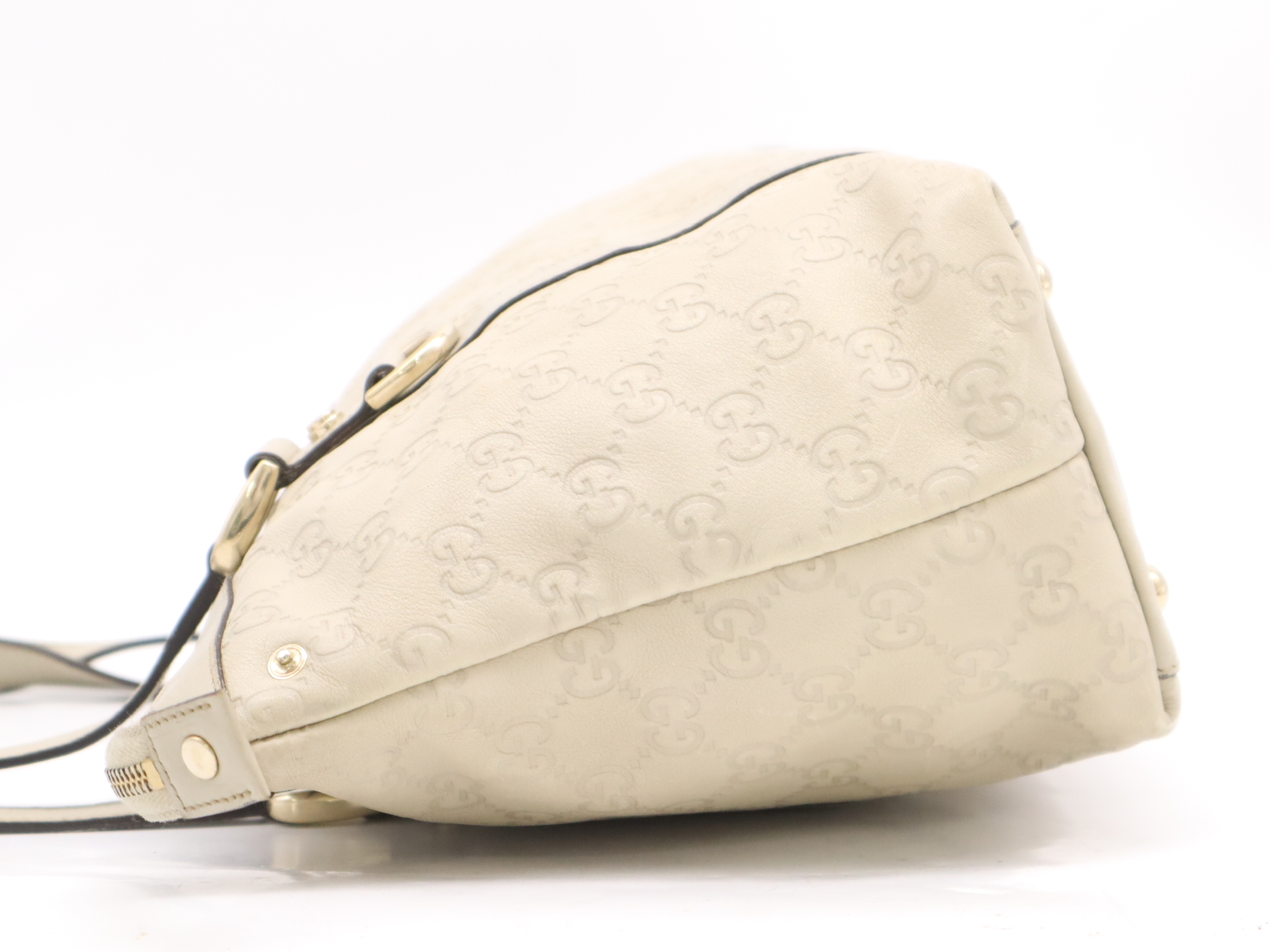 141470Leather Guccisima Tote Bag Ivory Tote Bag — view 3