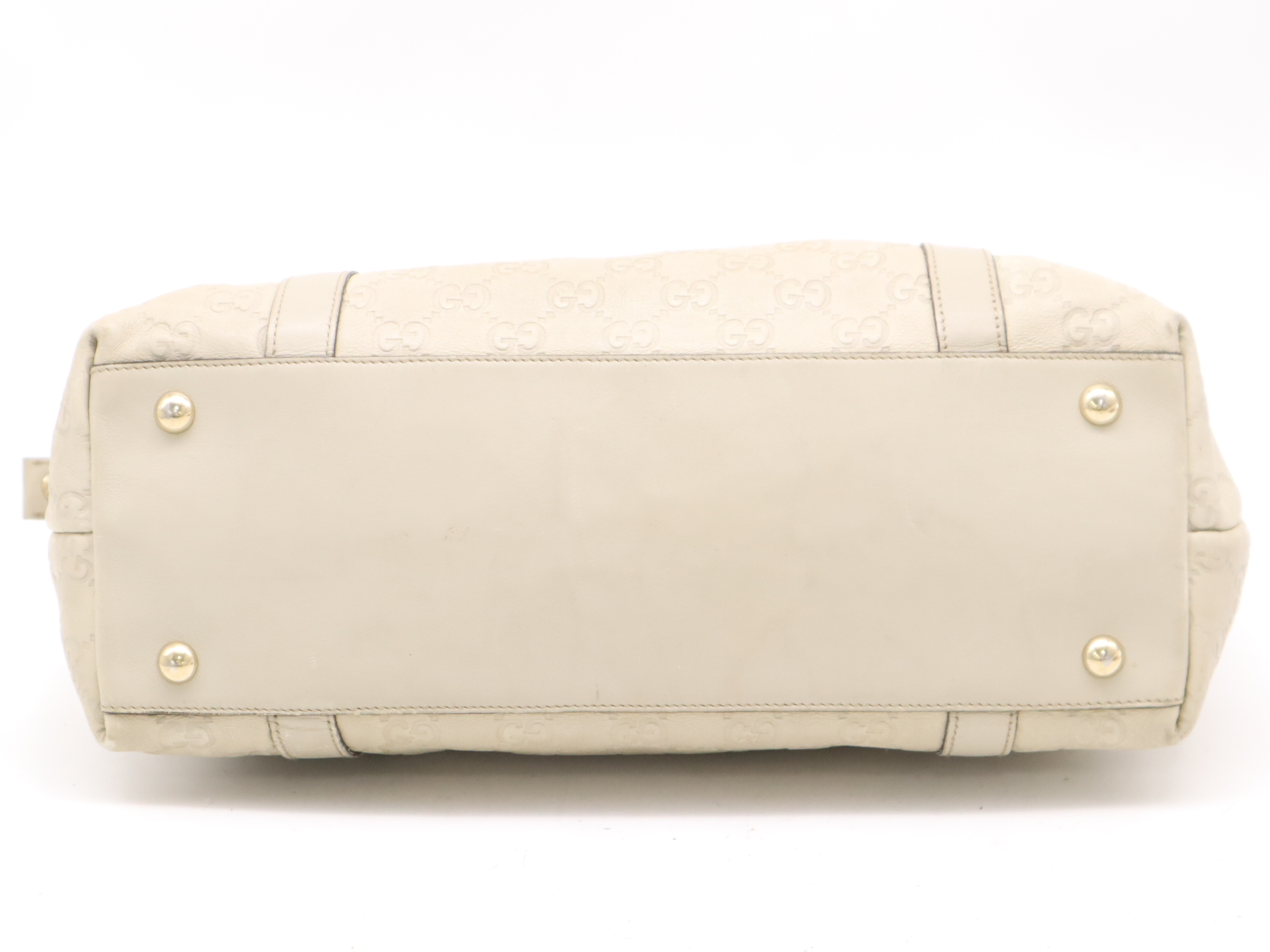 141470Leather Guccisima Tote Bag Ivory Tote Bag — view 4