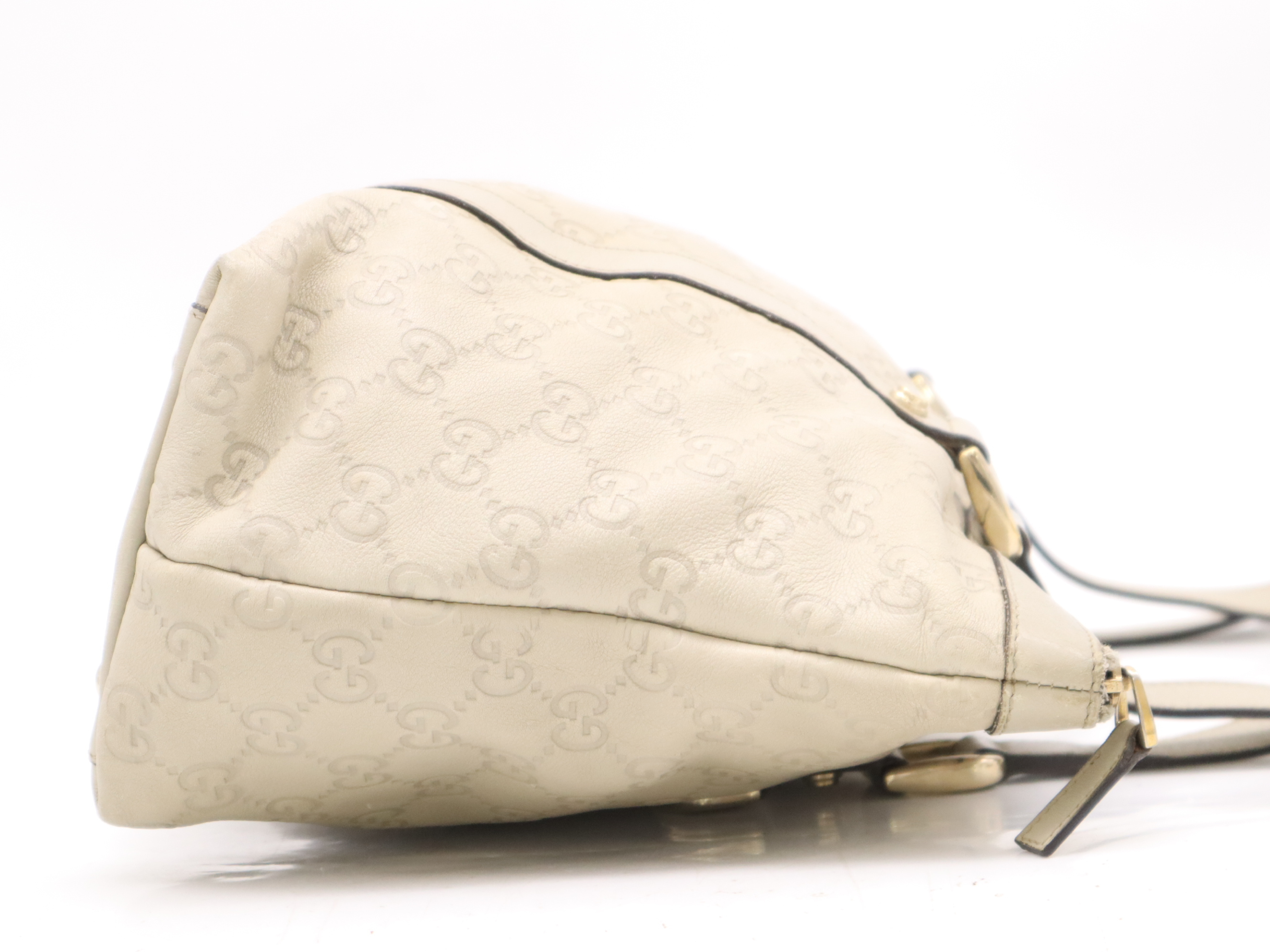141470Leather Guccisima Tote Bag Ivory Tote Bag — view 5