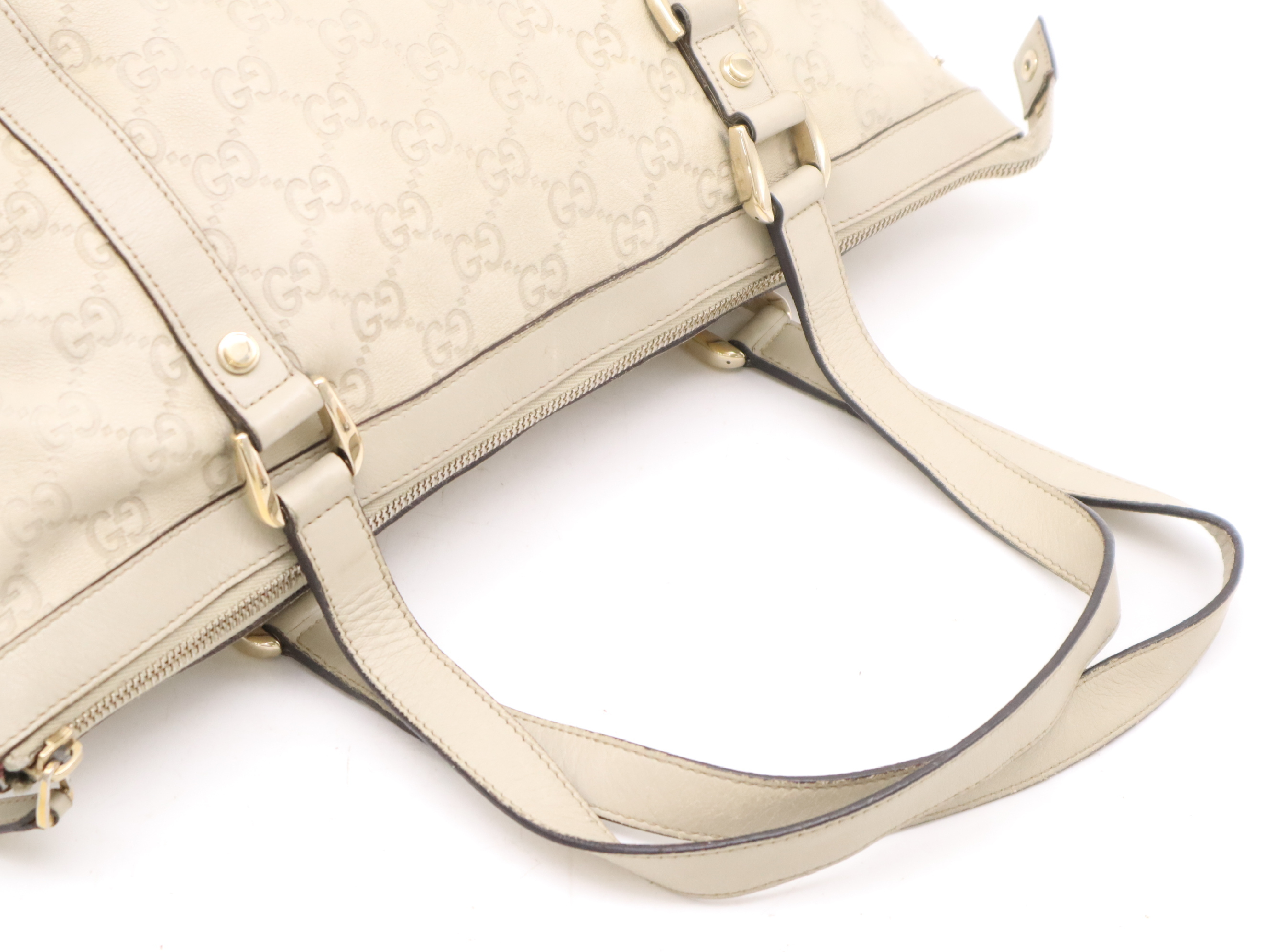 141470Leather Guccisima Tote Bag Ivory Tote Bag — view 6