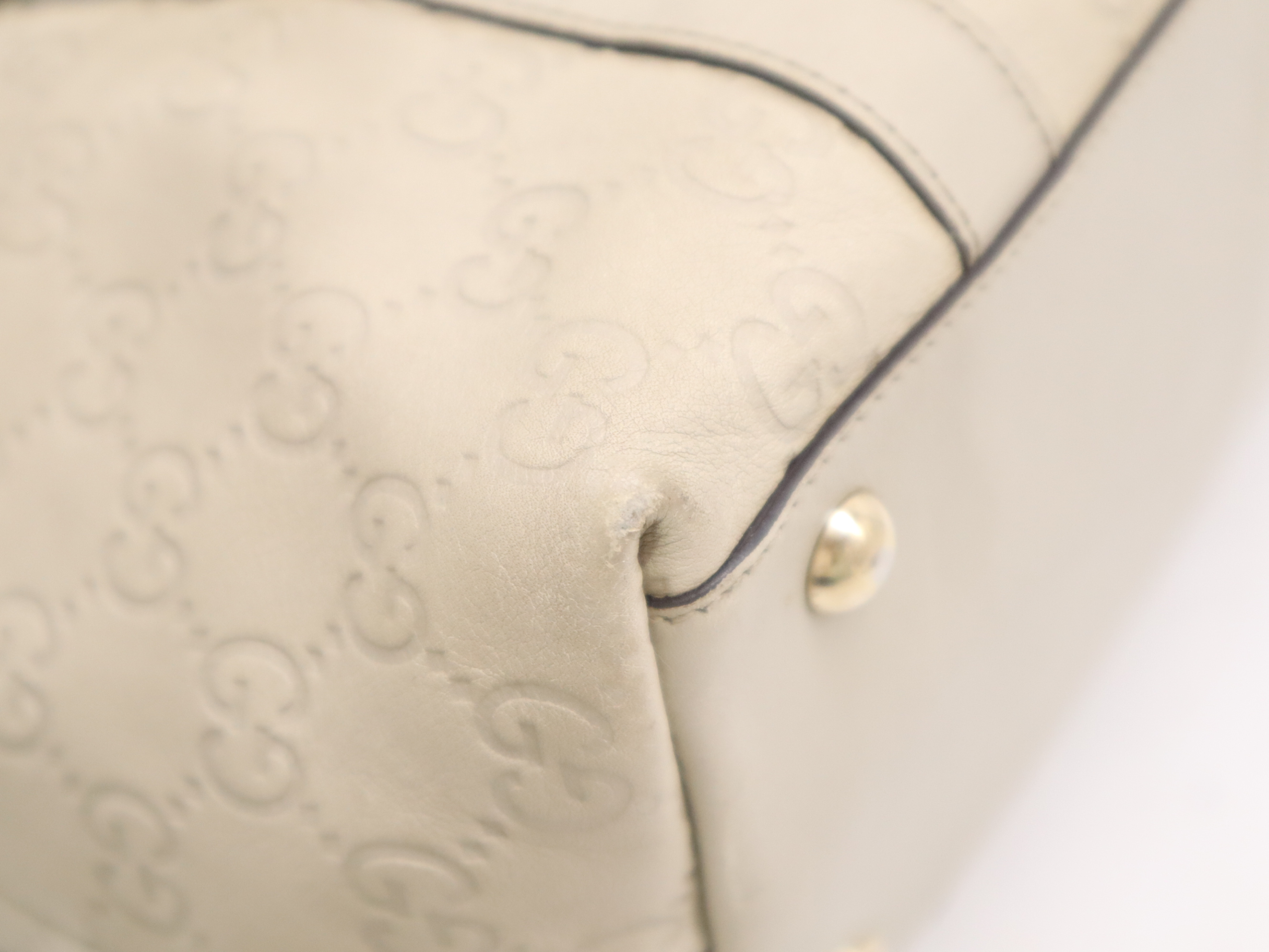 141470Leather Guccisima Tote Bag Ivory Tote Bag — view 10
