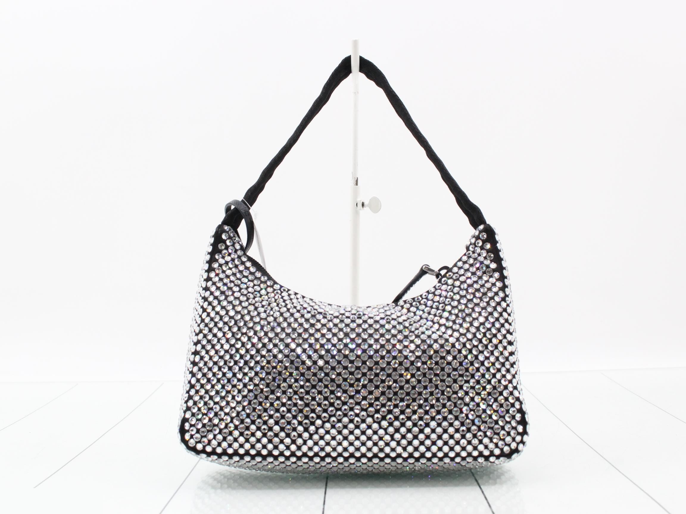 Crystal Satin x Rhinestone One-Shoulder Bag — view 2