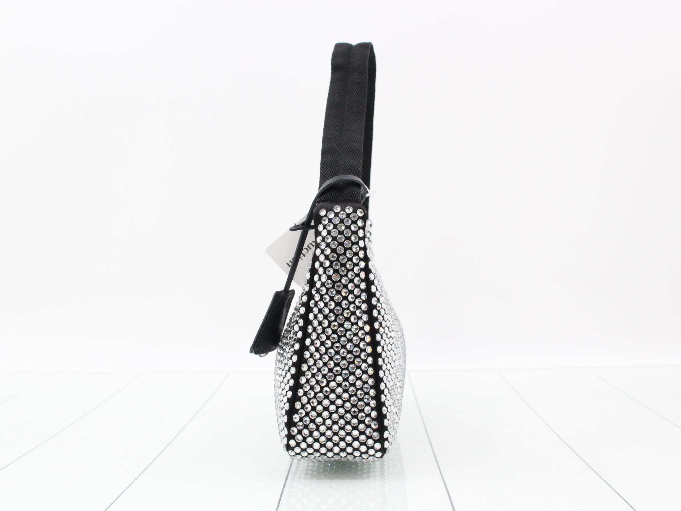 Crystal Satin x Rhinestone One-Shoulder Bag — view 3