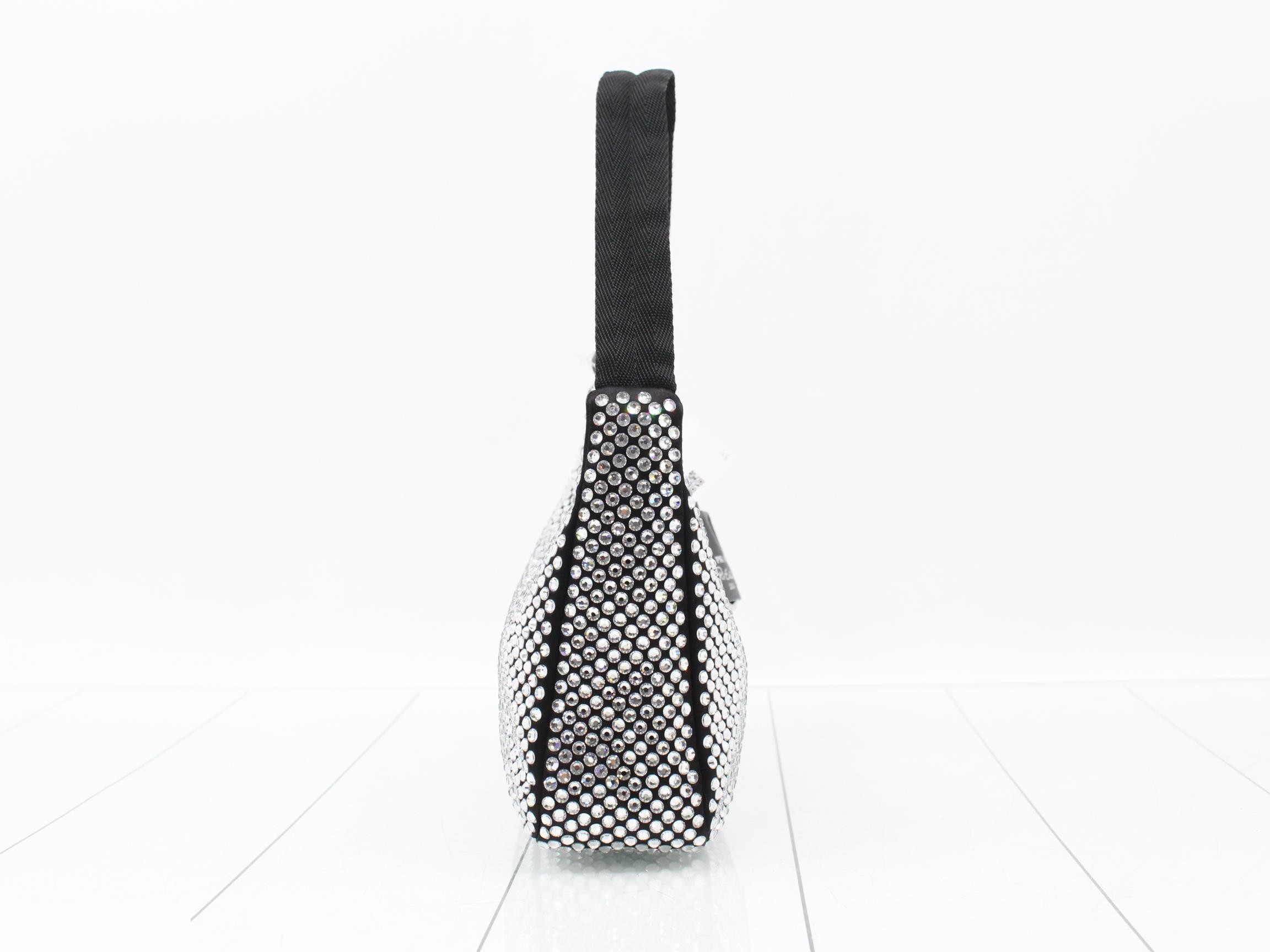 Crystal Satin x Rhinestone One-Shoulder Bag — view 4