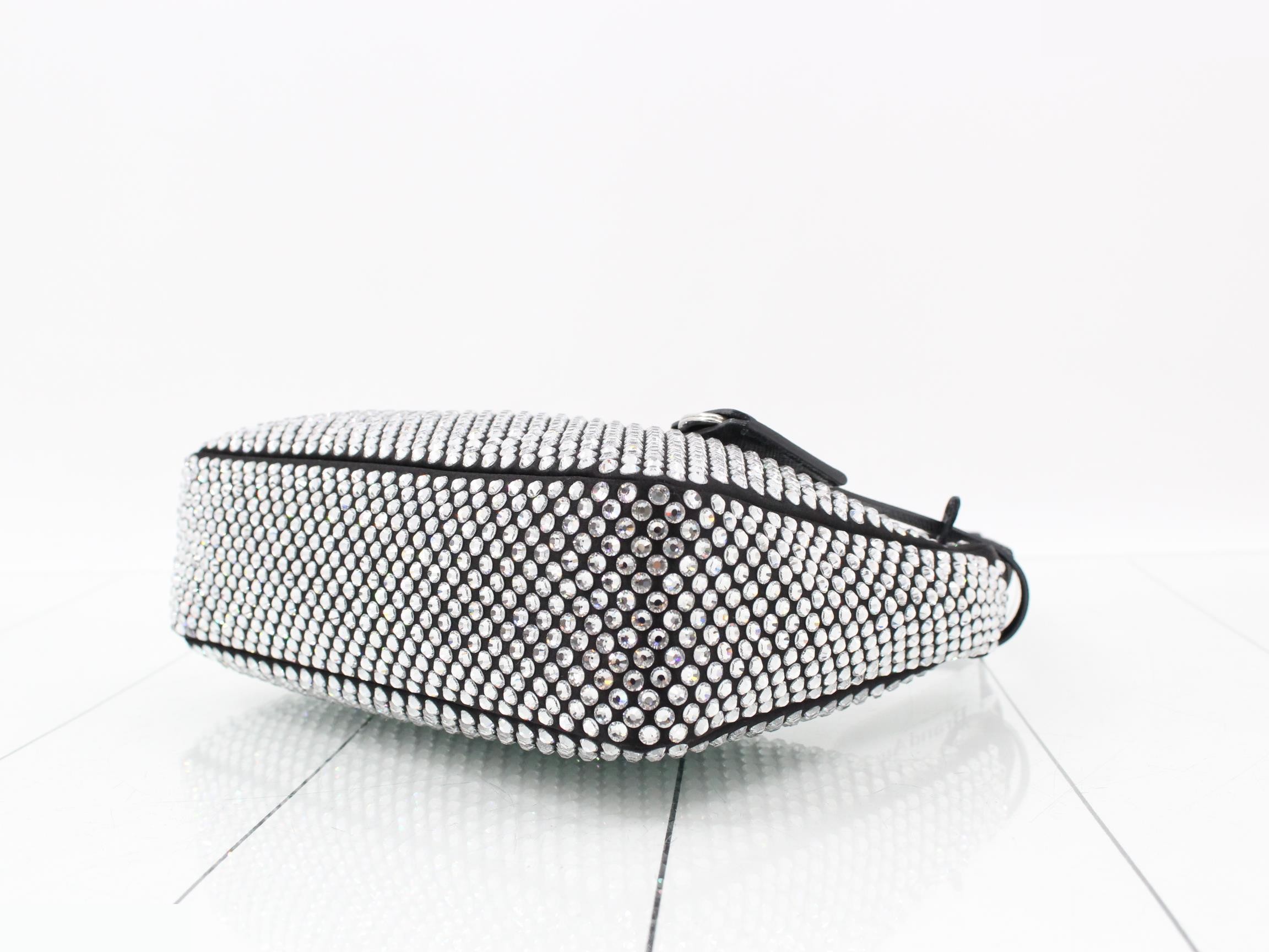 Crystal Satin x Rhinestone One-Shoulder Bag — view 6