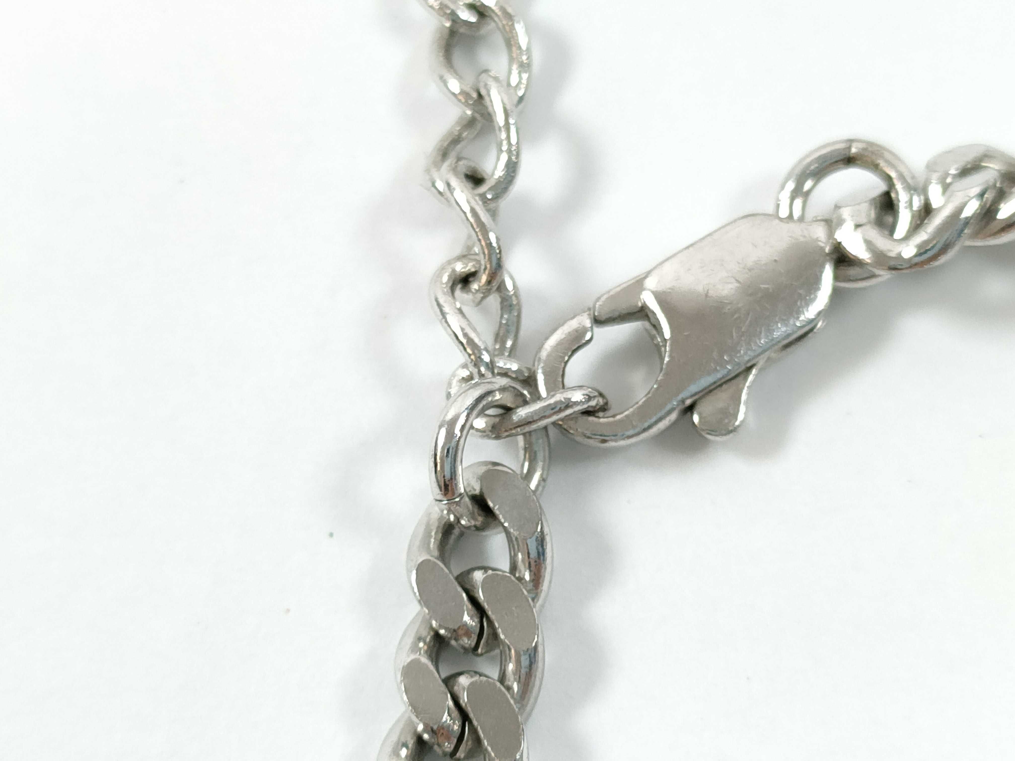 logo plate curb chain silver necklace — view 6