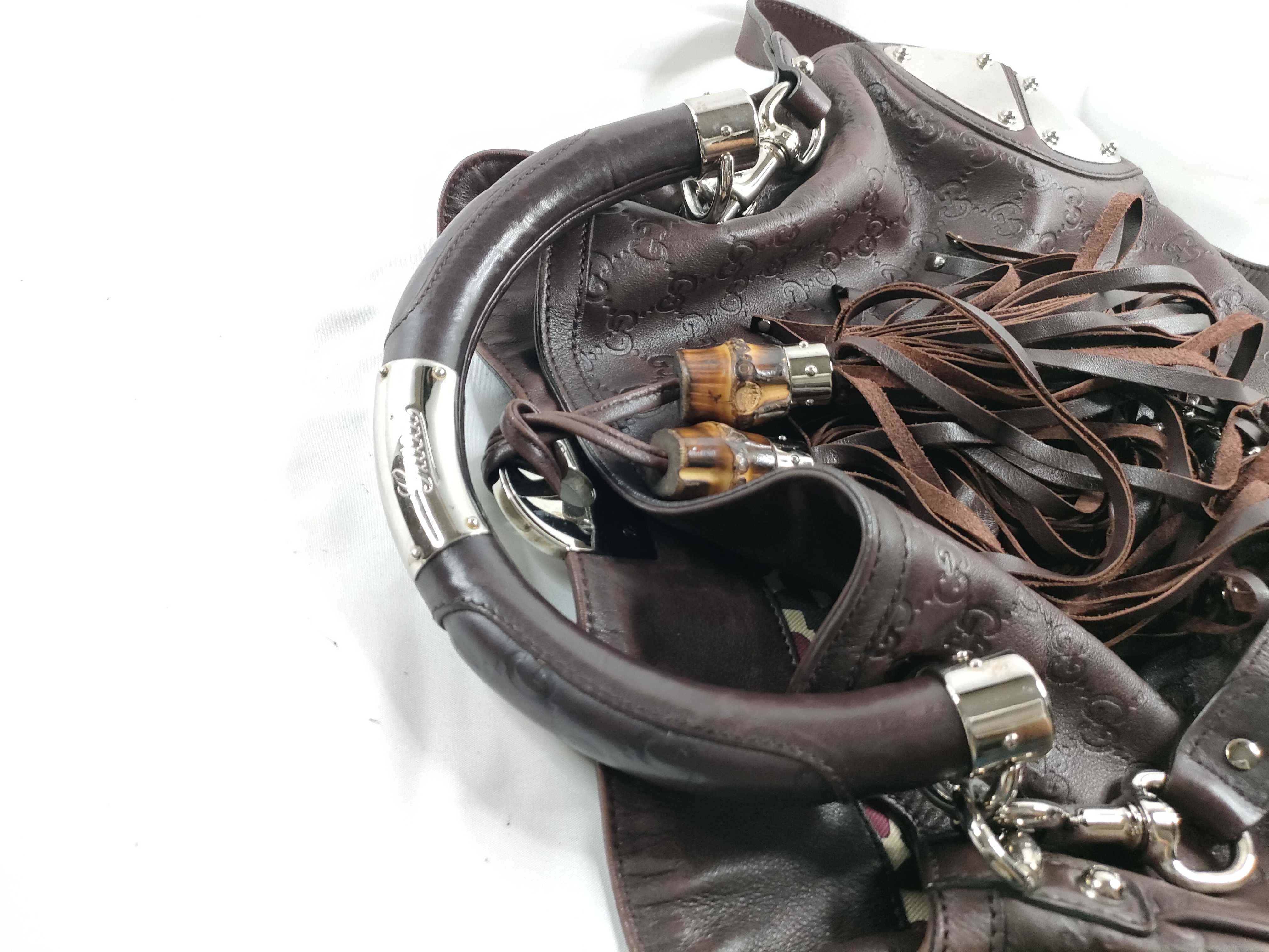 Guccissima Bamboo Handle 2-Way Handbag Shoulder Handbag — view 6