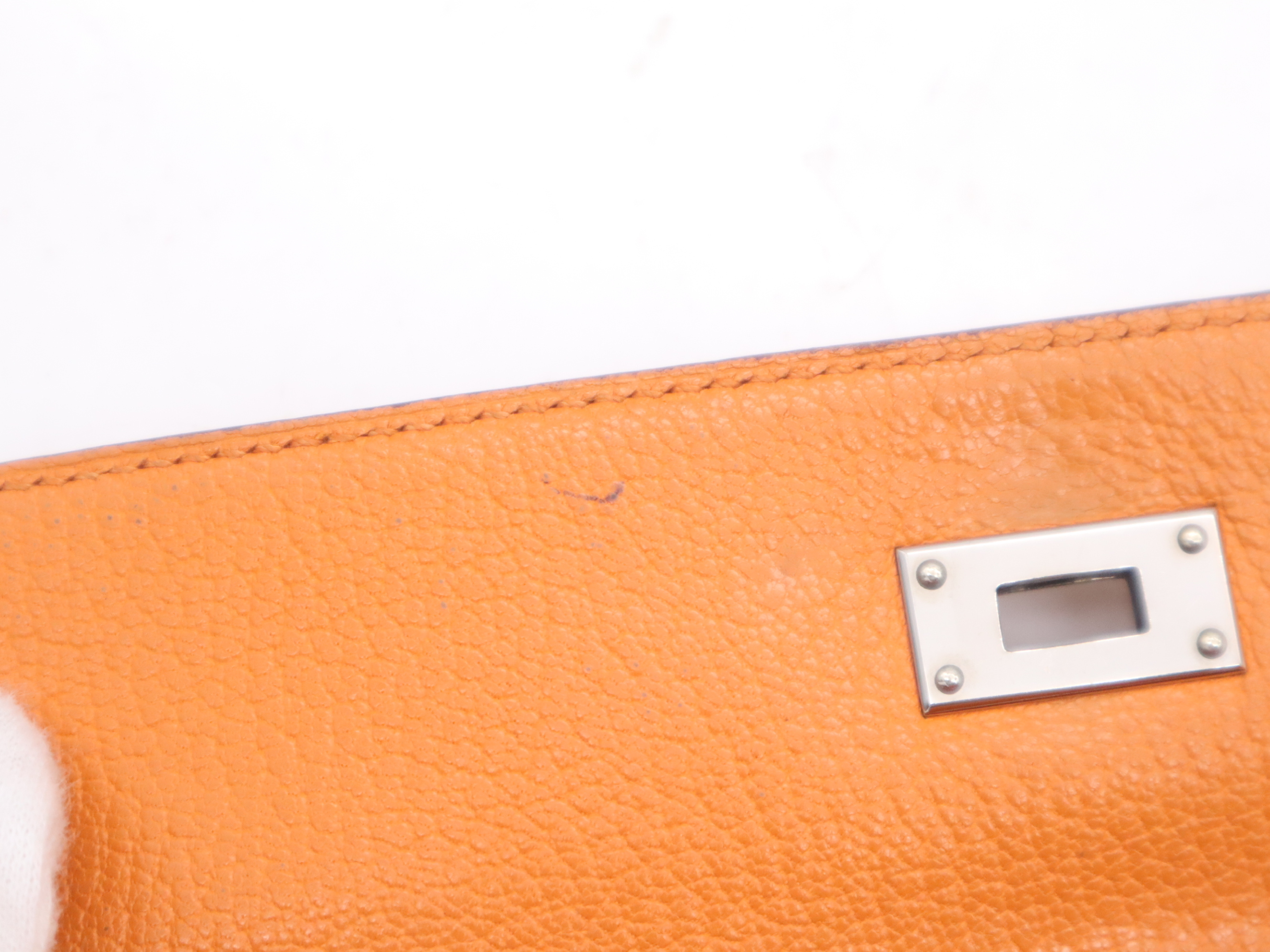 Leather Kelly Wallet Long, Orange, Silver Hardware, O Stamp, 2011 (Wallet) — view 11