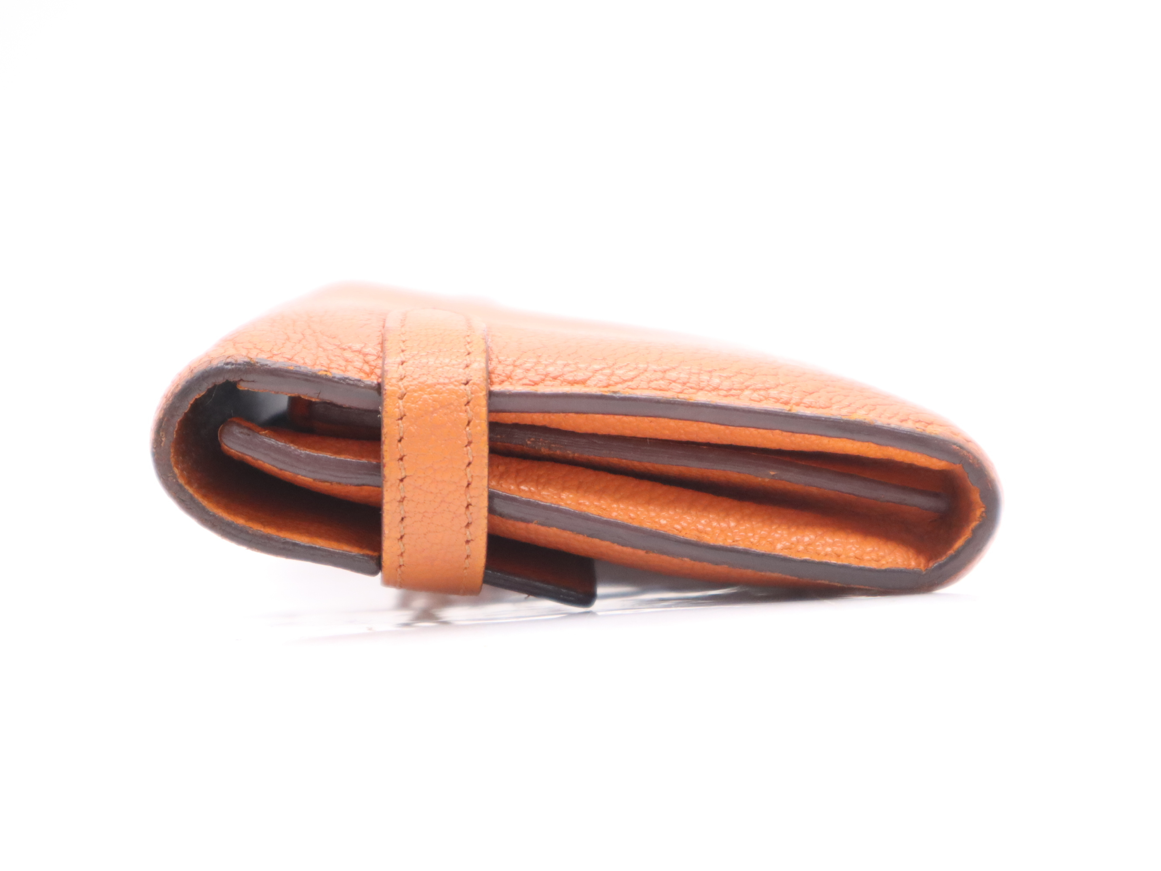 Leather Kelly Wallet Long, Orange, Silver Hardware, O Stamp, 2011 (Wallet) — view 3