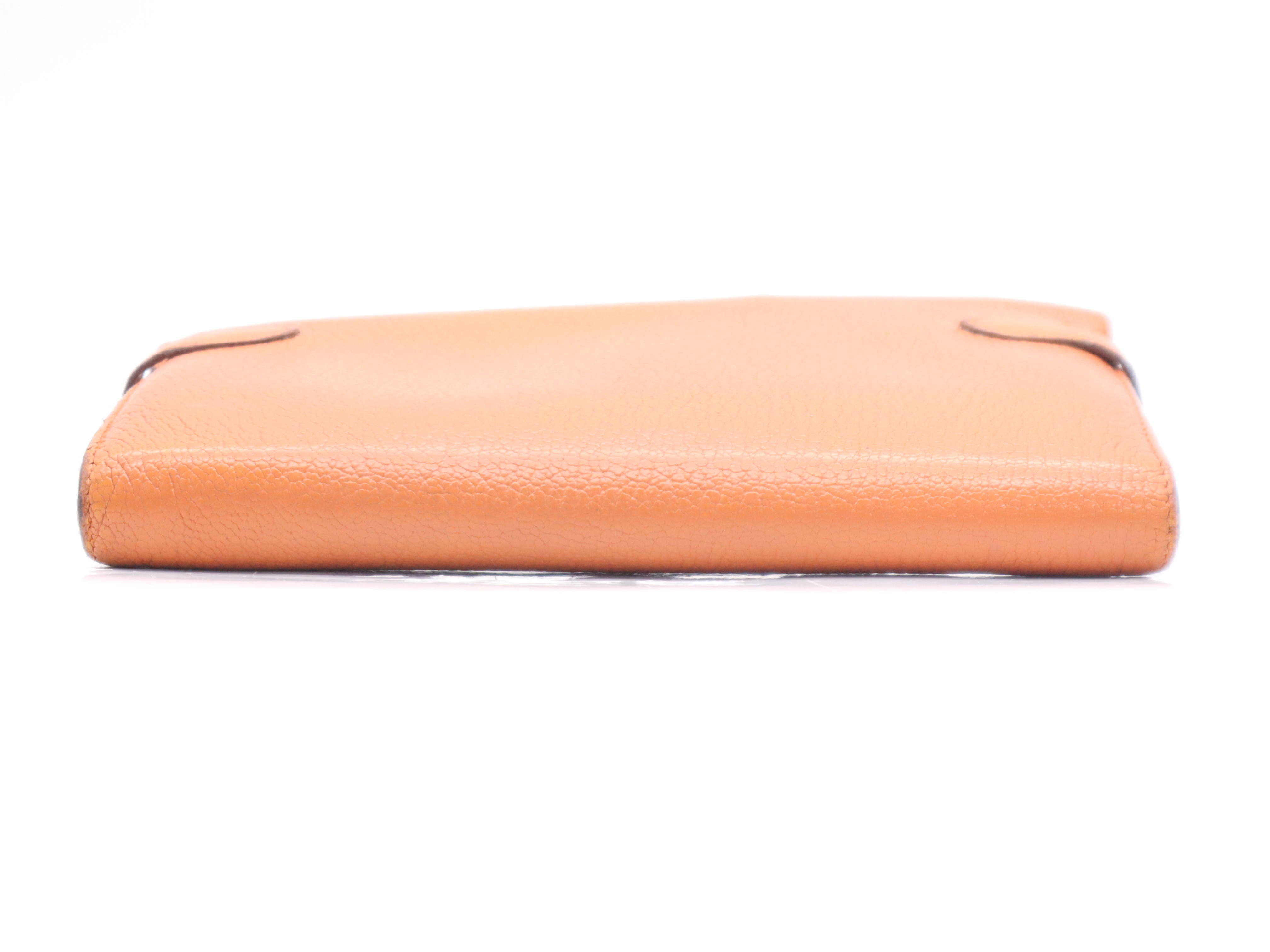 Leather Kelly Wallet Long, Orange, Silver Hardware, O Stamp, 2011 (Wallet) — view 4