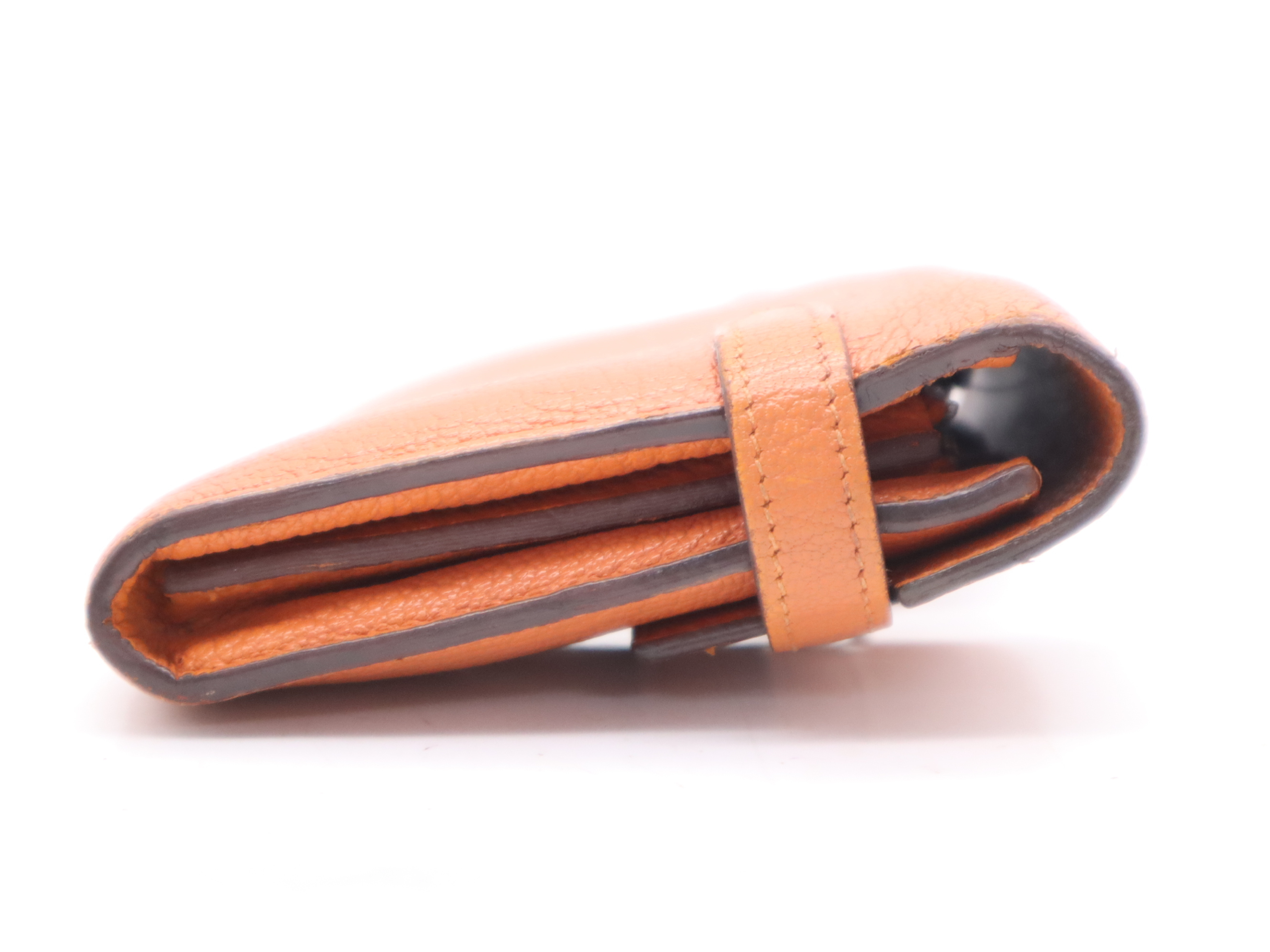 Leather Kelly Wallet Long, Orange, Silver Hardware, O Stamp, 2011 (Wallet) — view 5