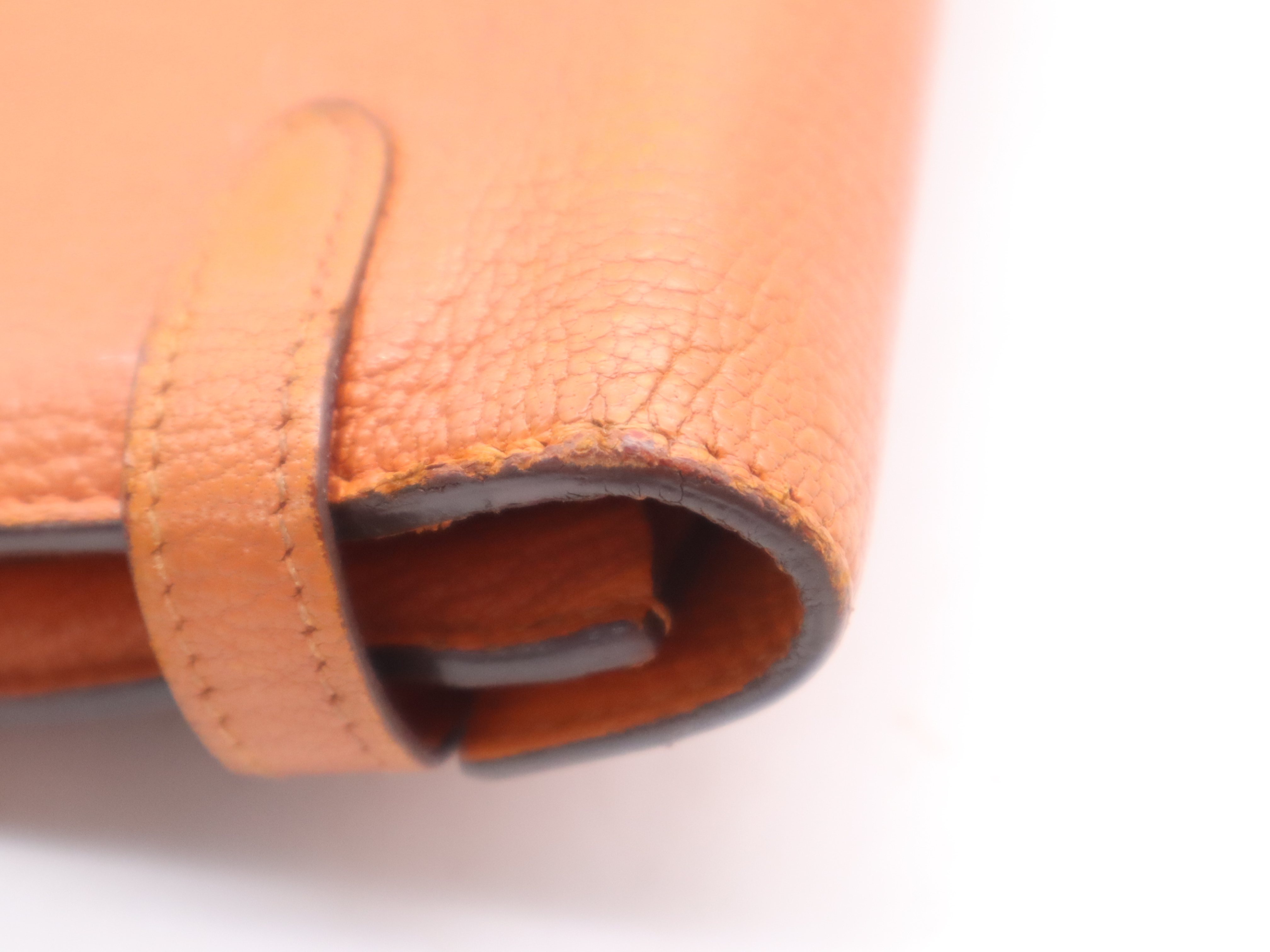Leather Kelly Wallet Long, Orange, Silver Hardware, O Stamp, 2011 (Wallet) — view 7